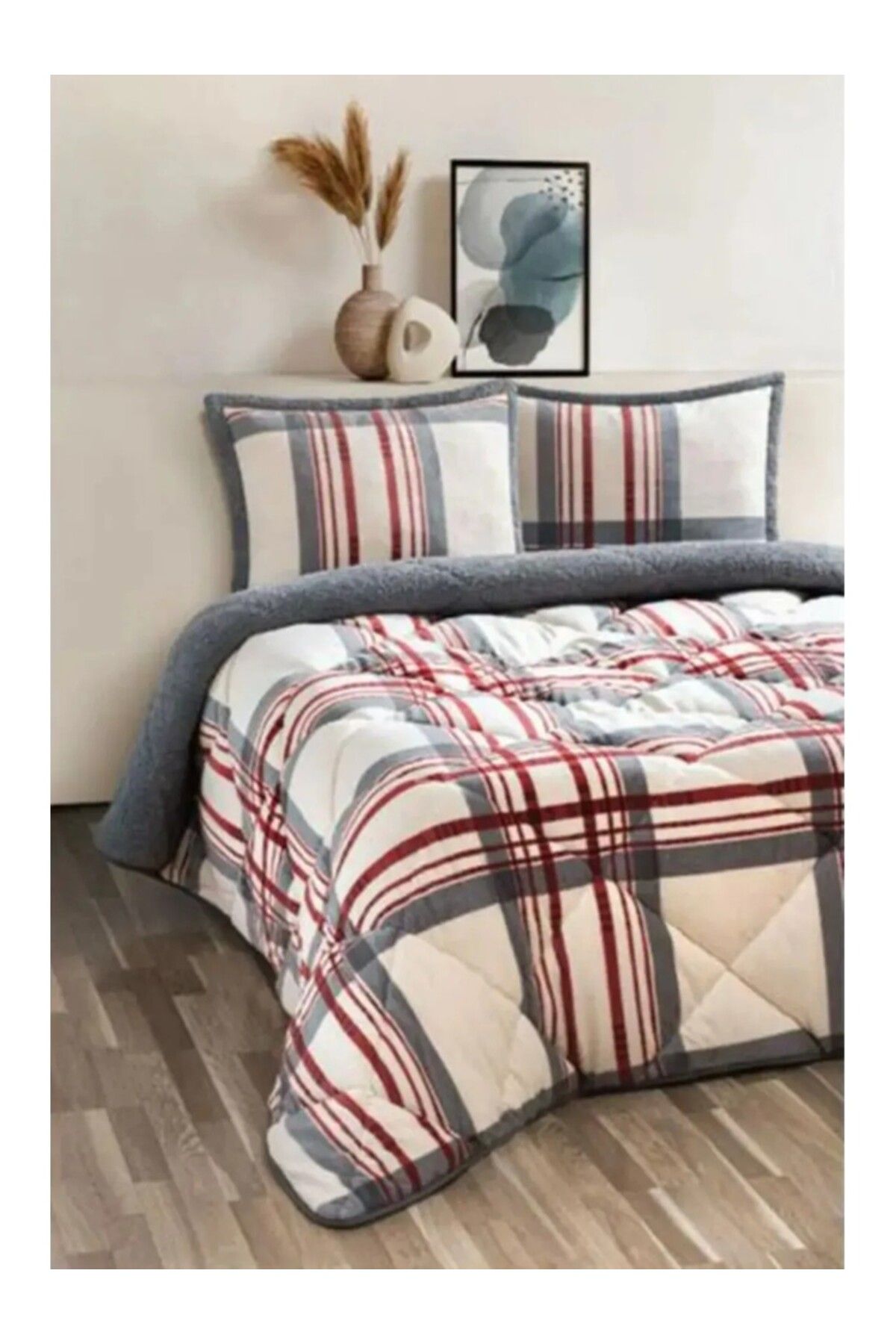 YÜNTEKS Merinos Comforter Tek Kişilik Yorgan Seti Wera Kırmızı