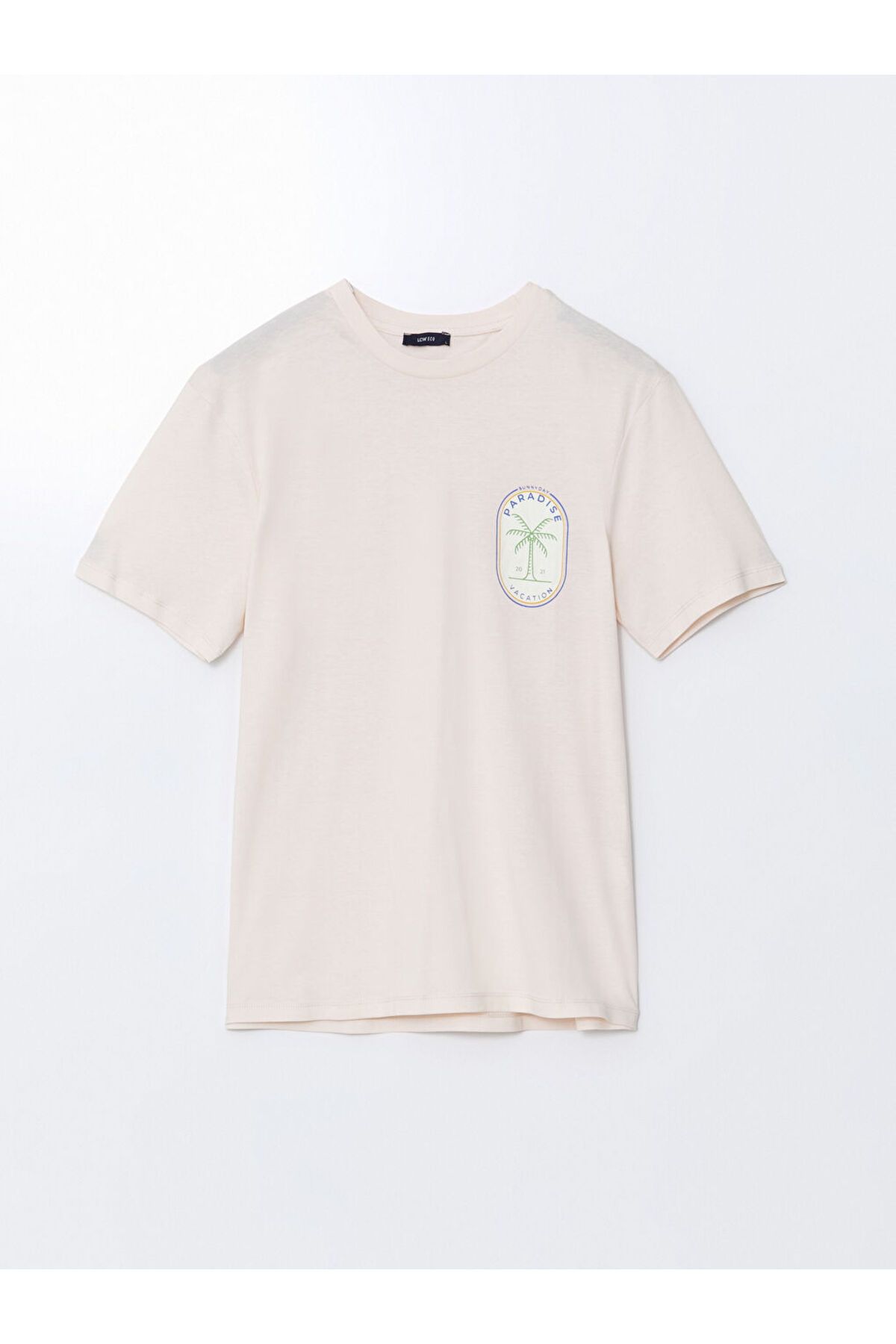 LC Waikiki LCW ECO Pembe Bisiklet Yaka Kısa Kollu Baskılı Penye Erkek Tişört S5K429Z8NVY25
