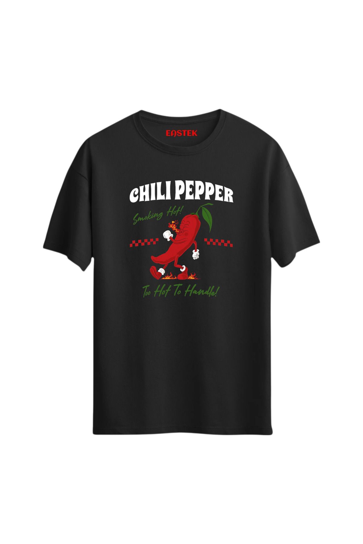 Eastek Chili Pepper Regular Bisiklet Yaka Unisex Baskılı Tasarım T-Shirt