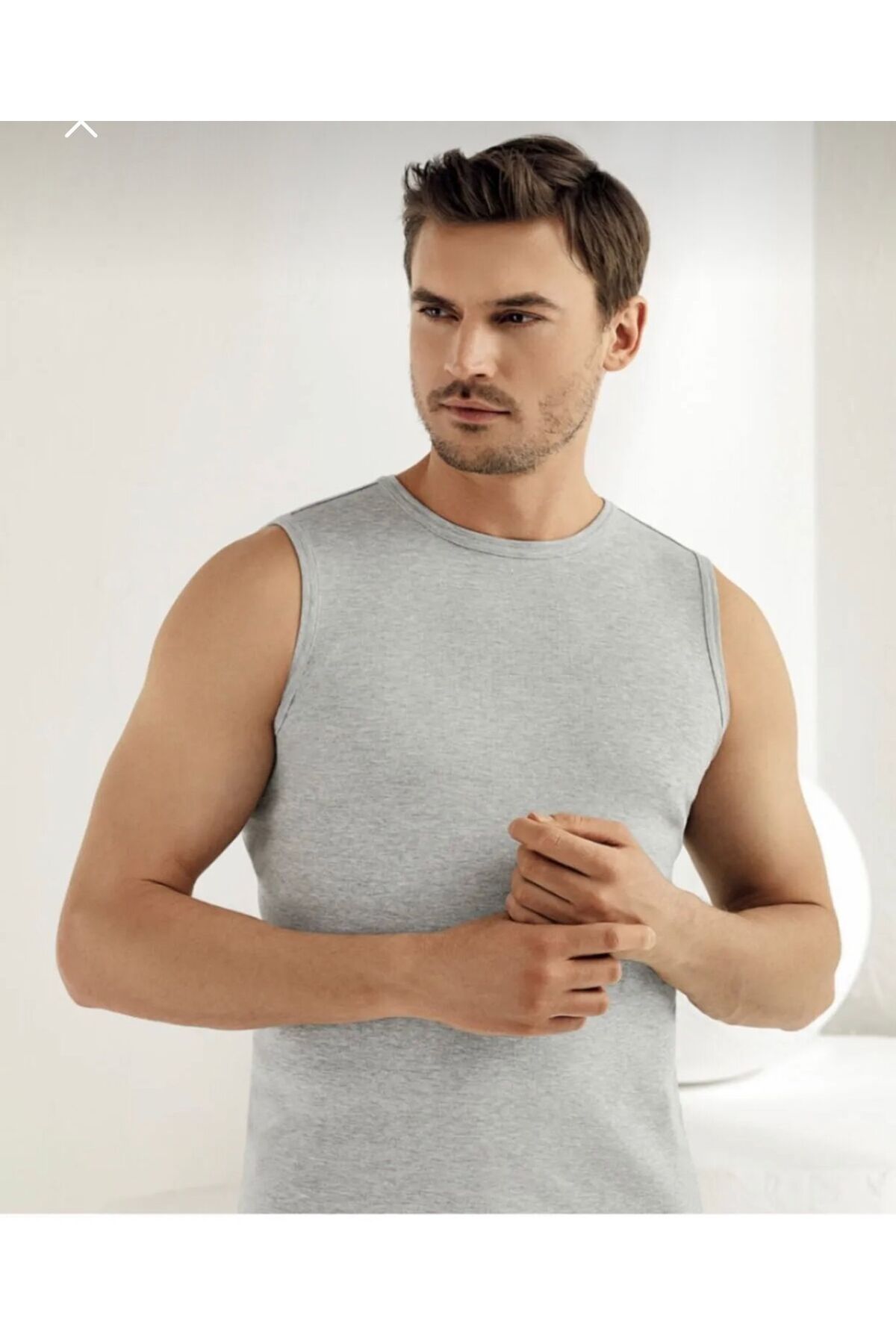 MORELOVE *****Şahinler ME023, 6'lı Paket Erkek Ribana Bisiklet Yaka Kolsuz Sporcu Atlet