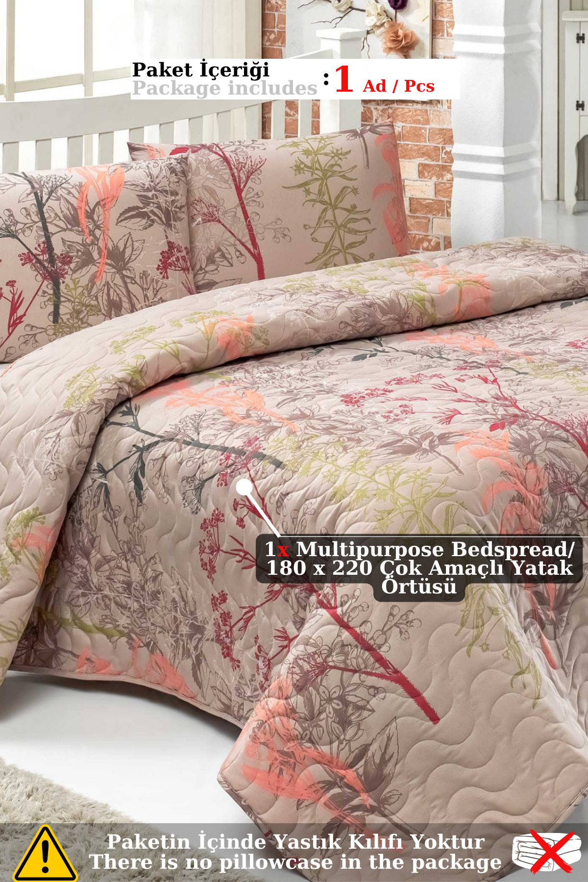 Eponj Home-Multi-Purpose Cover Single Urla Beige 2