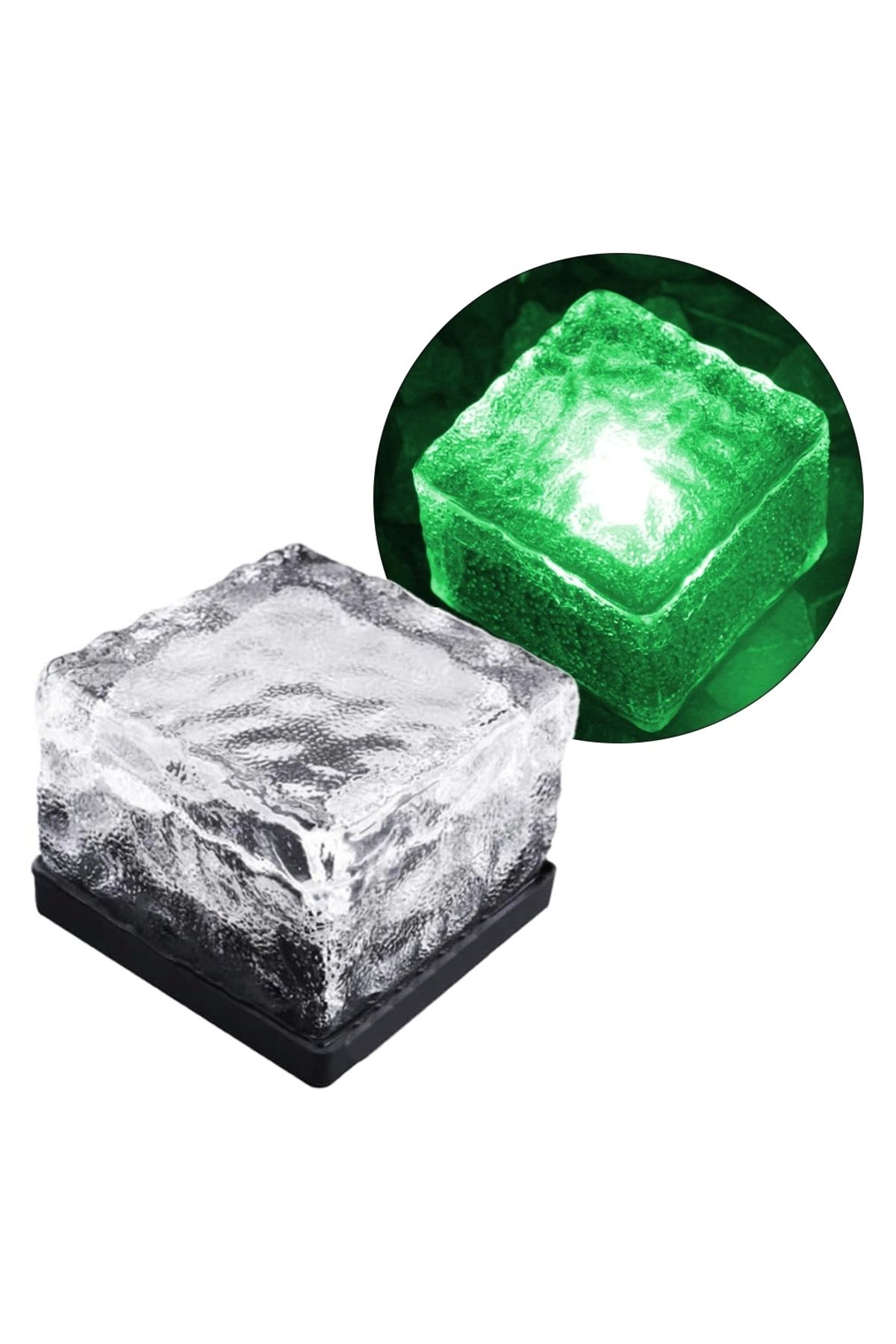 HAZEGO Solar Ledli Yeşil Tuğla Görünümlü Bahçe Dekorasyon Aydınlatma