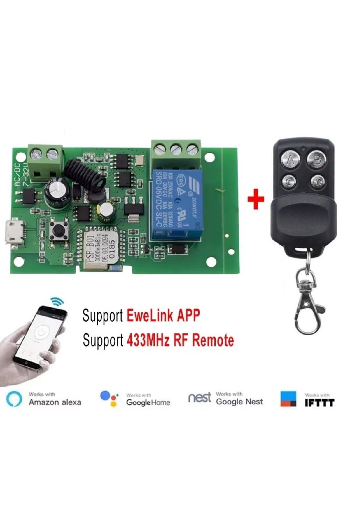 OEM-Smart Wifi Automation Module + Remote Control, 5-32V, Android/iOS Compatible 4