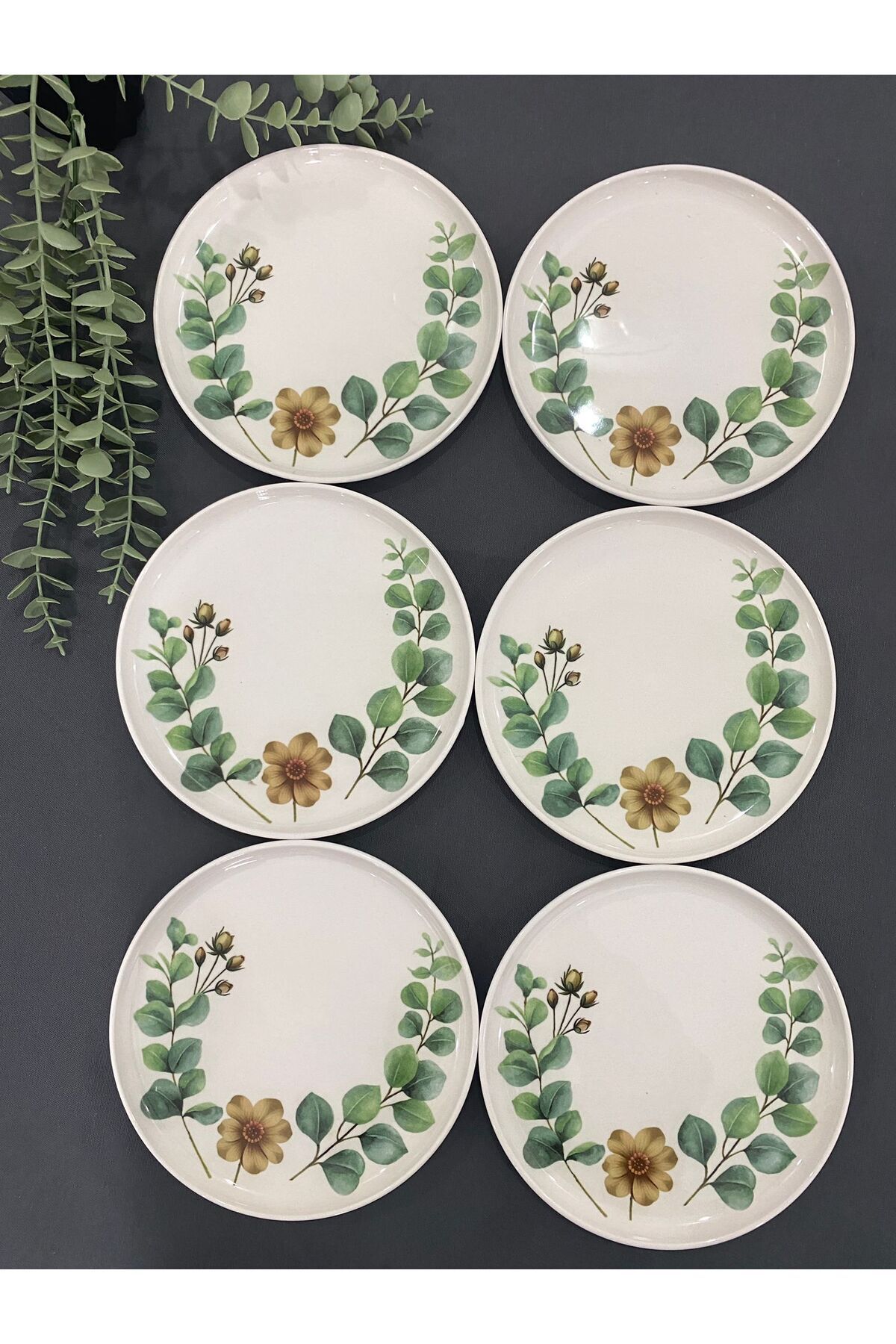 VENÜS HOME DECORATION Optimist Flower Serisi 6'lı Pasta Tabağı