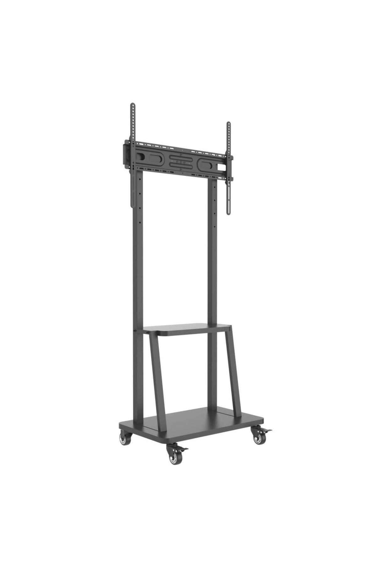 Techly-Mobile TV stand on wheels, shelf for multimedia devices, 32 - 70 inch, adjustable 6