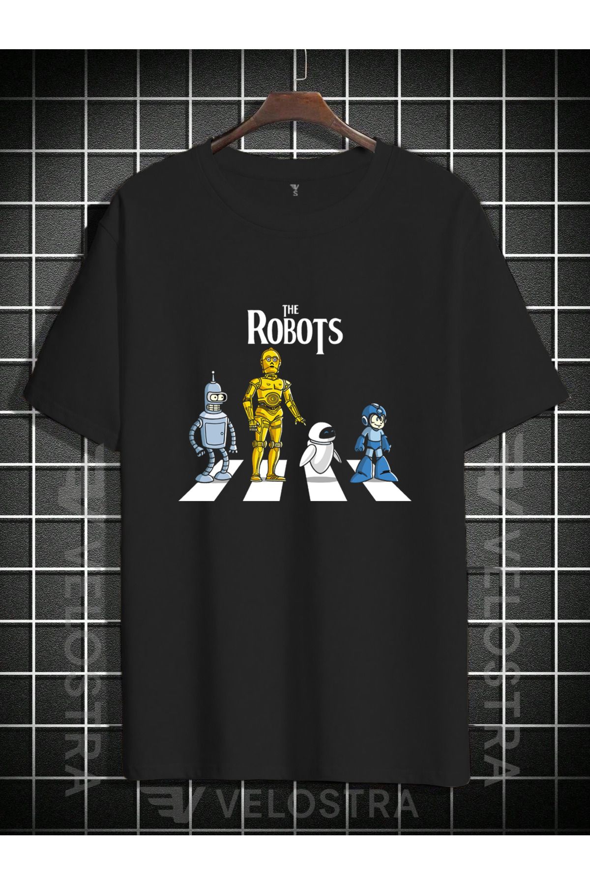 Velostra Unisex The Robots Baskılı Oversize T-shirt
