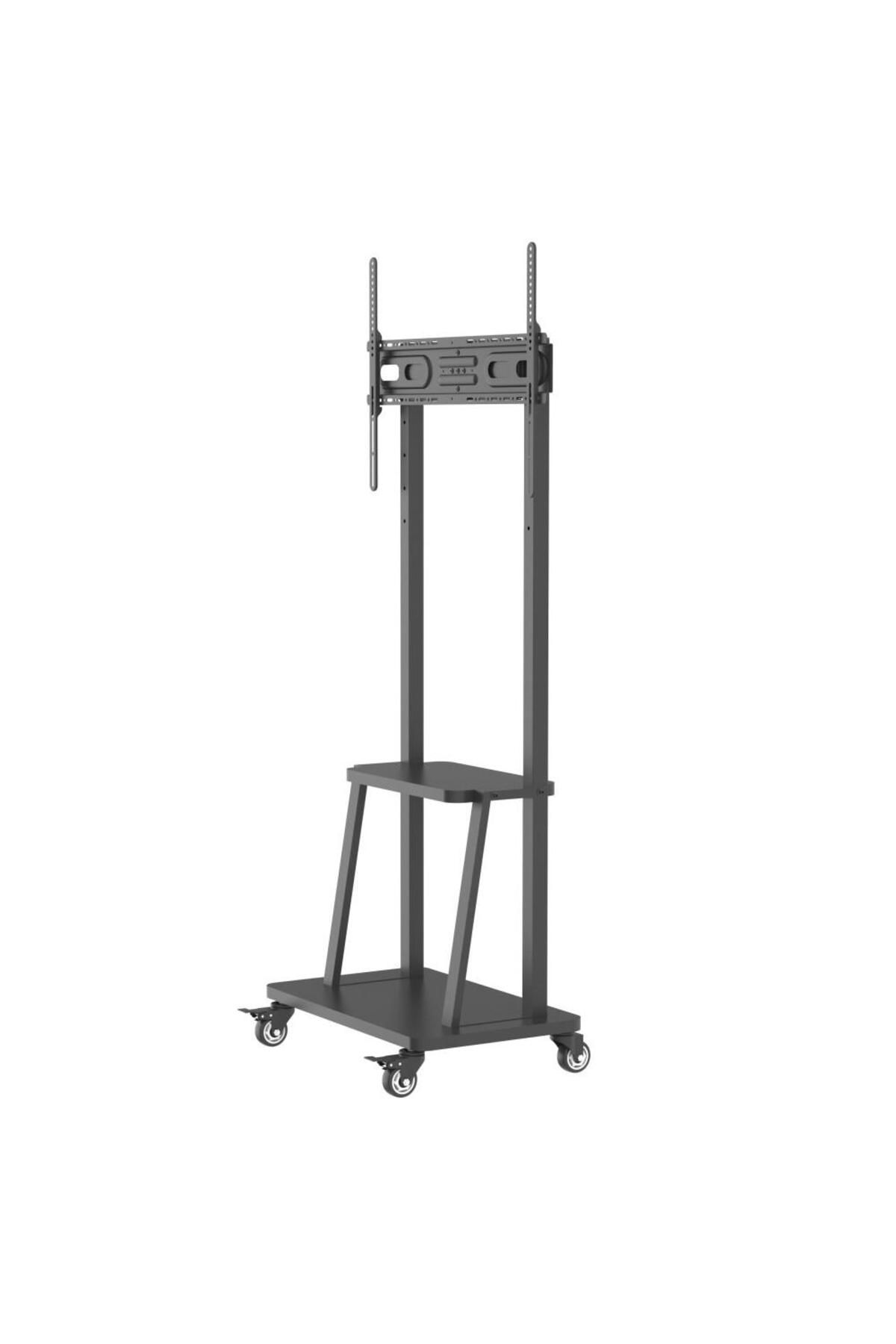 Techly-Mobile TV stand on wheels, shelf for multimedia devices, 32 - 70 inch, adjustable 5