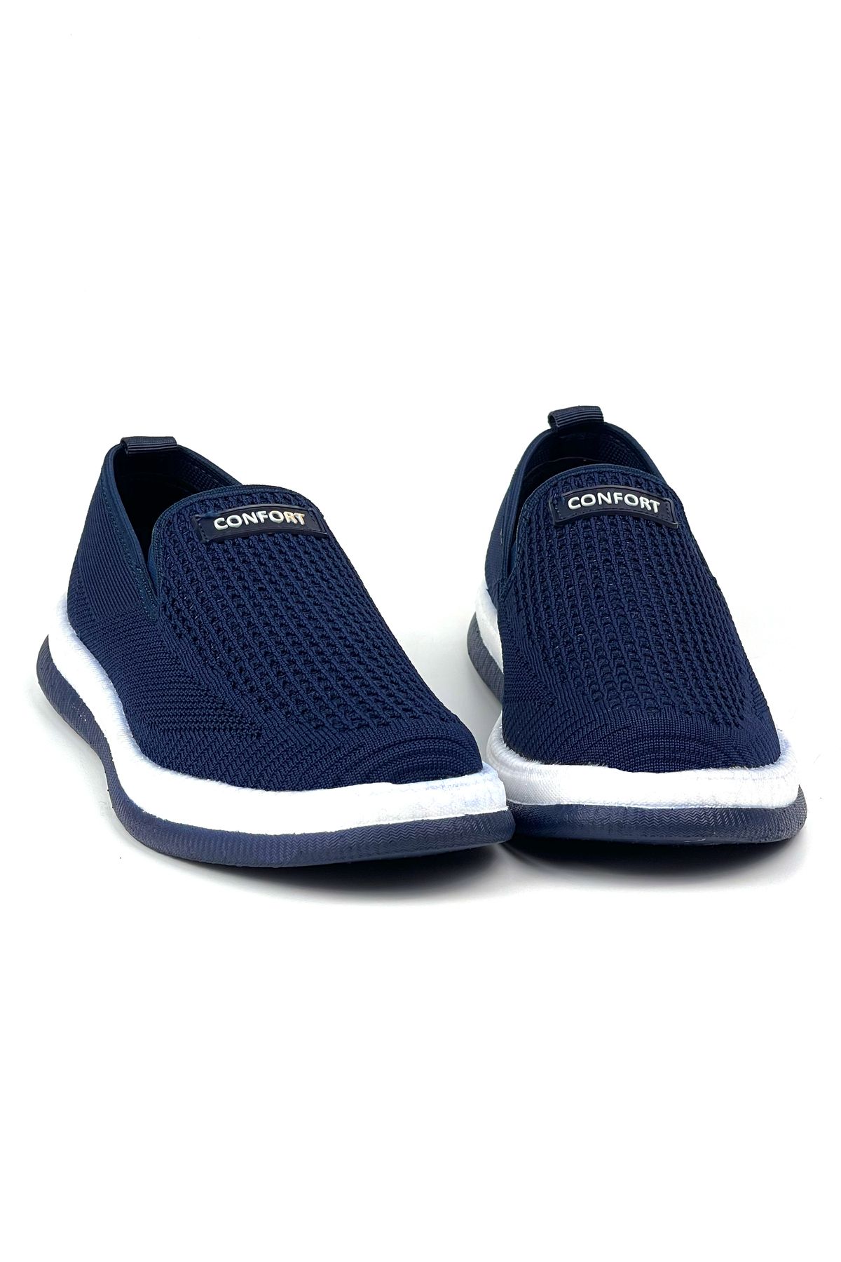 KAJILA Erkek Lacivert Triko Bağcıksız Esnek Hafif Günlük Casual Sneaker Spor Ayakkabı