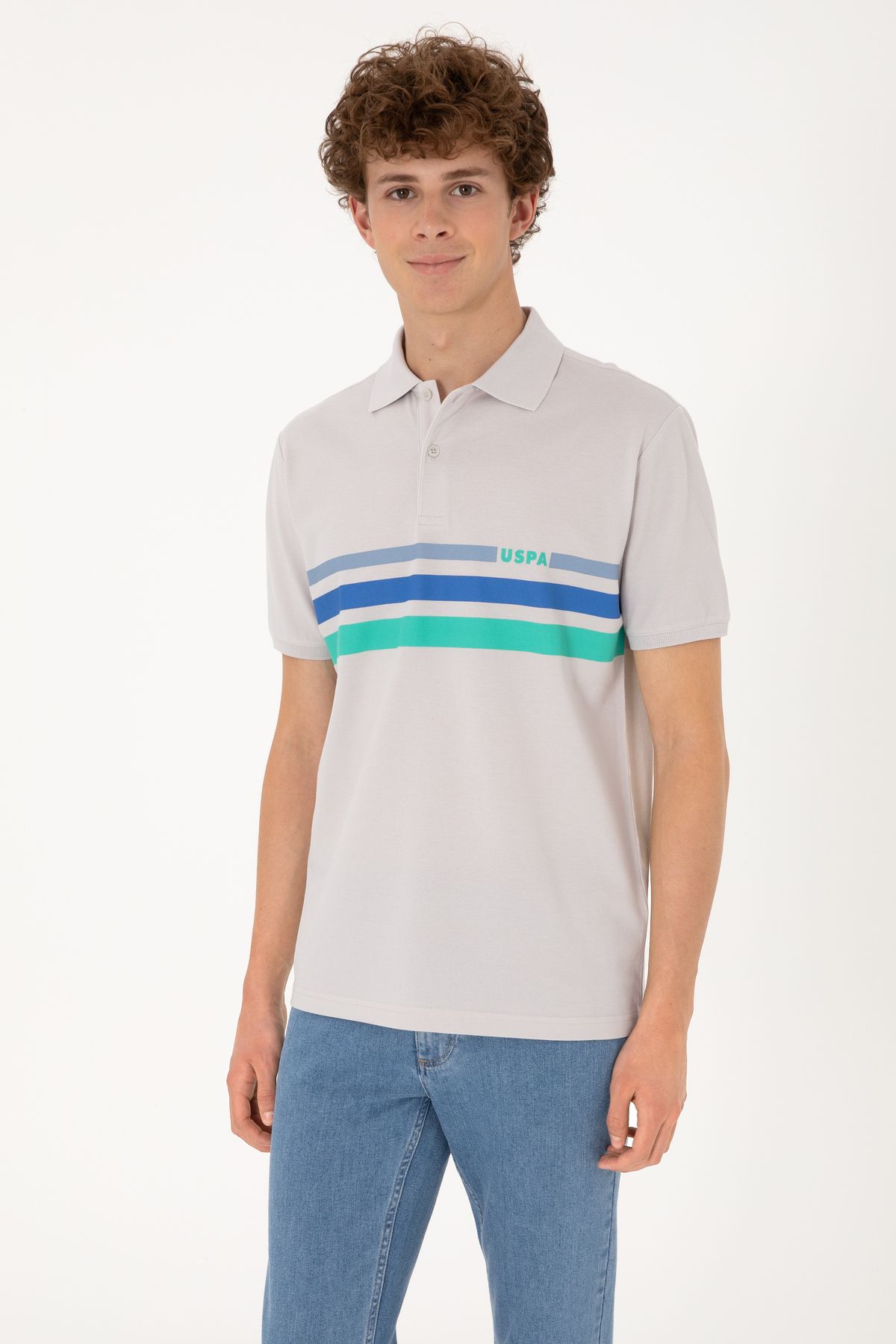 U.S. Polo Assn. Erkek Açık Gri Tişört 50306811-VR001