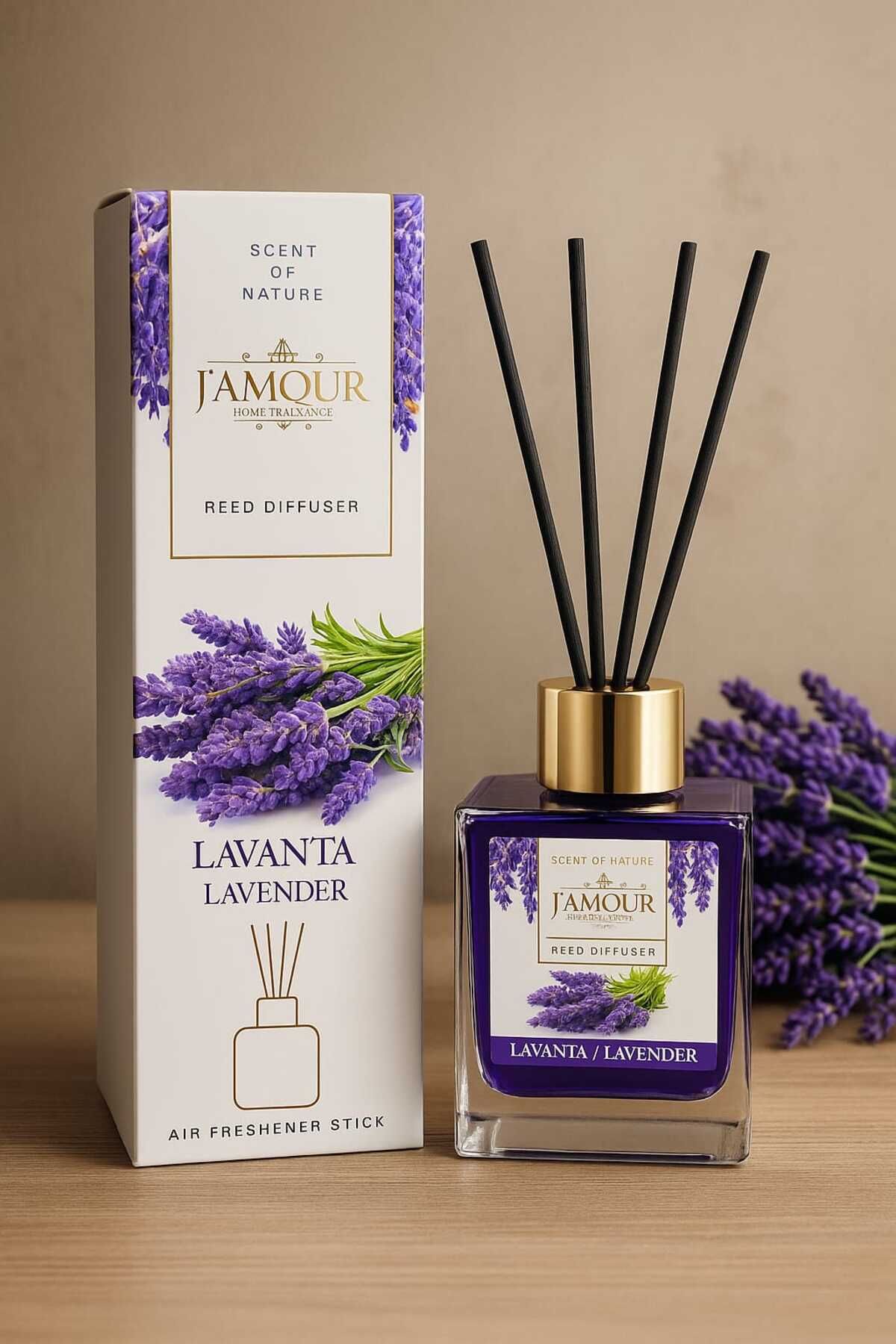 J'AMOUR Lavanta Kokulu Çubuklu Oda Kokusu – 100 ml Rahatlatıcı ve Kalıcı Ferahlık