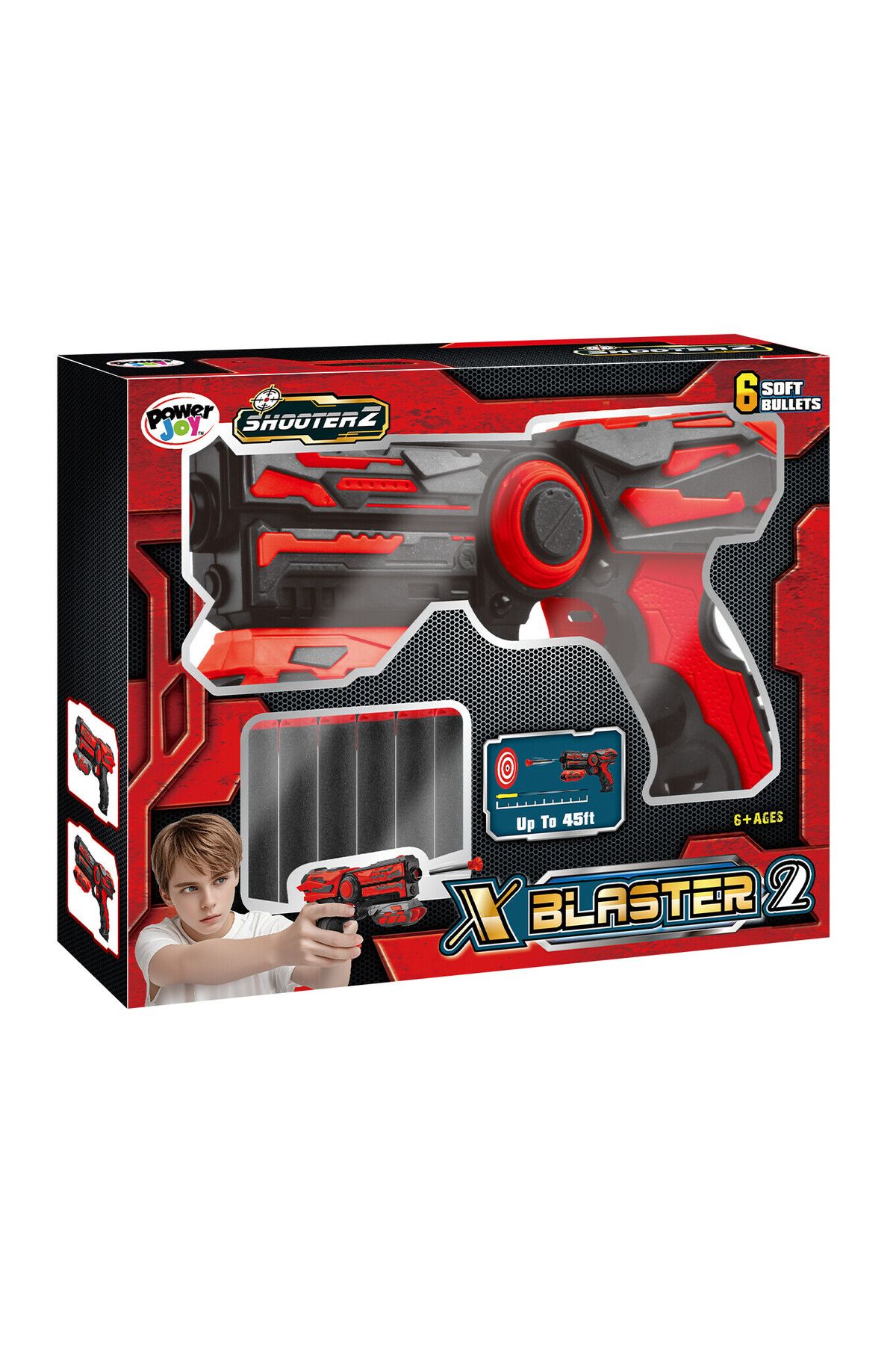 Power Joy-Shooterz X Blaster-2 with 6 Foam Bullets, Assorted 1 Piece (Color May Vary) 3