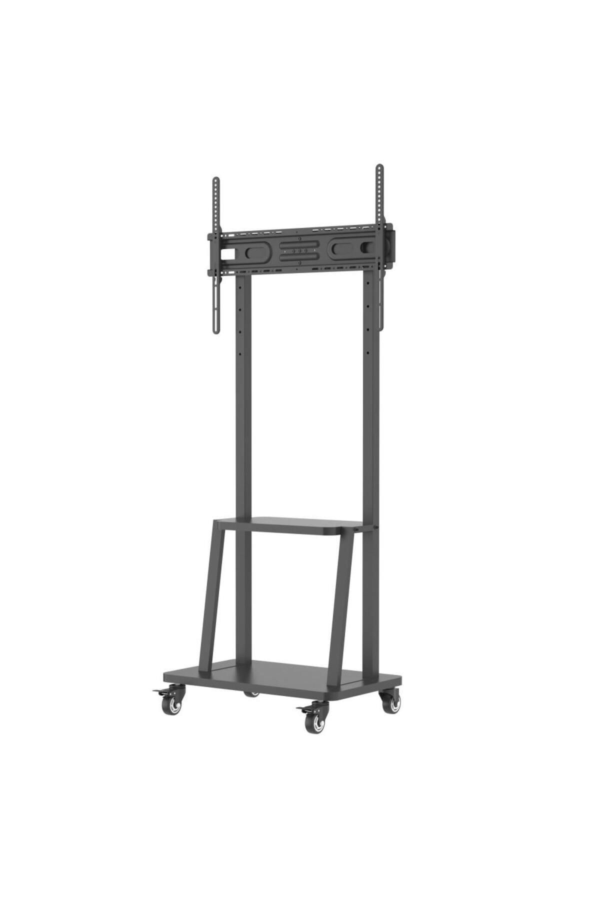 Techly-Mobile TV stand on wheels, shelf for multimedia devices, 32 - 70 inch, adjustable 7