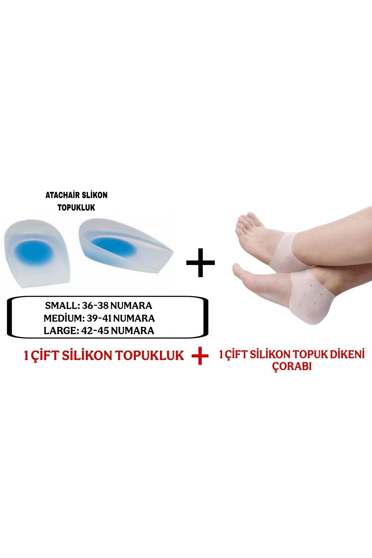 AboutThePerfect Yumuşak silikon topukluk ve topuk dikeni çorap çifti, rahat ve şık tasarım