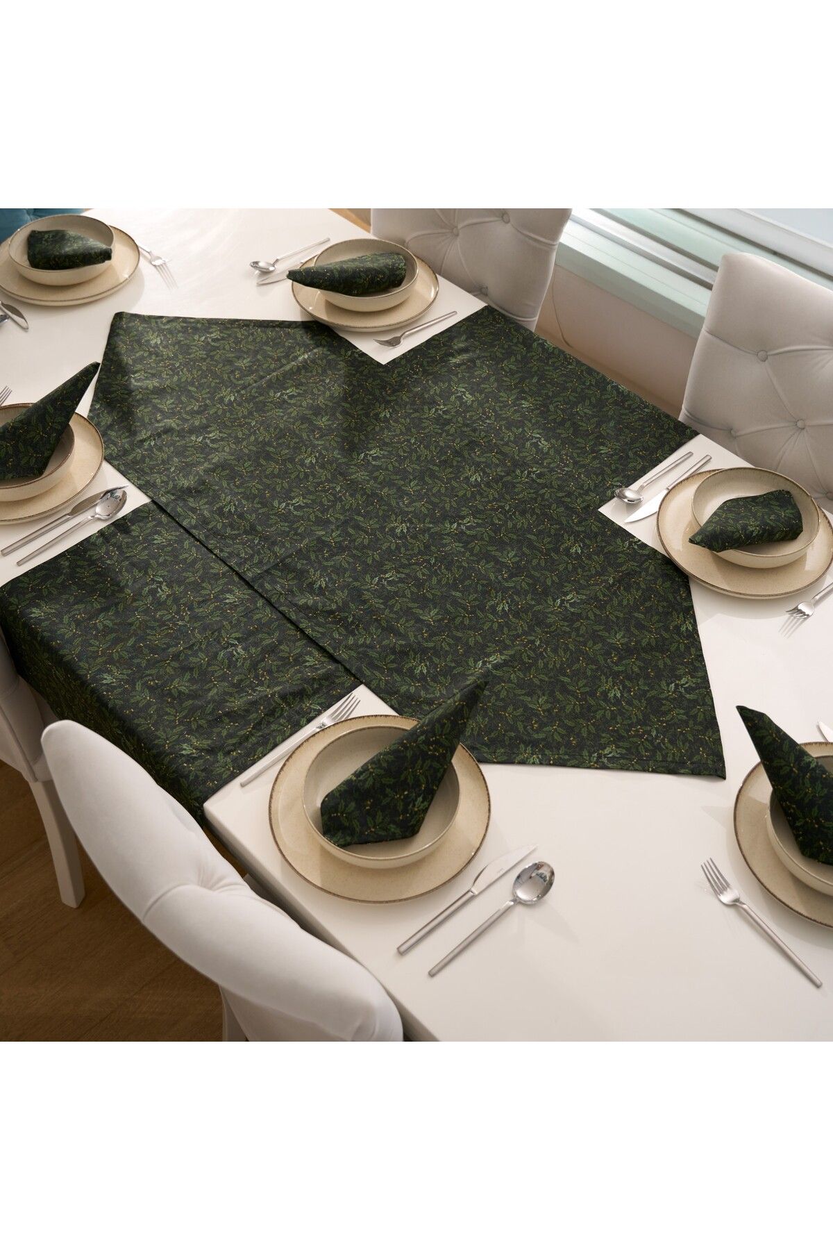 kesenegore 7 Parça Sofra Sunum Seti 6 Adet Amerikan Servisi Supla 35X45 cm + 1 Adet Dikdörtgen Runner - 50x150
