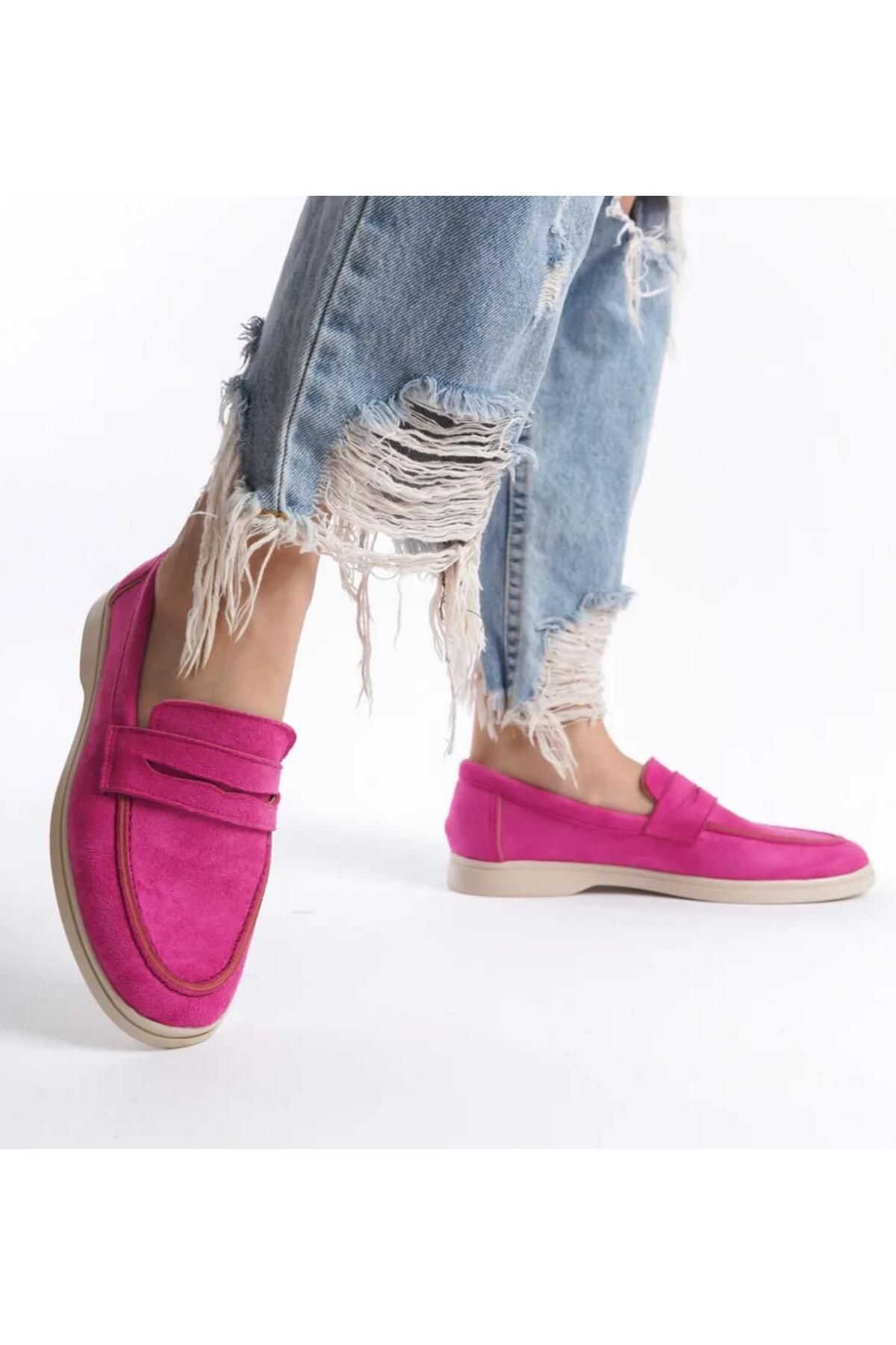 CERCİBAZAAR Renkli Kadın Loafer Ayakkabı – Rahat ve Şık Günlük Stil