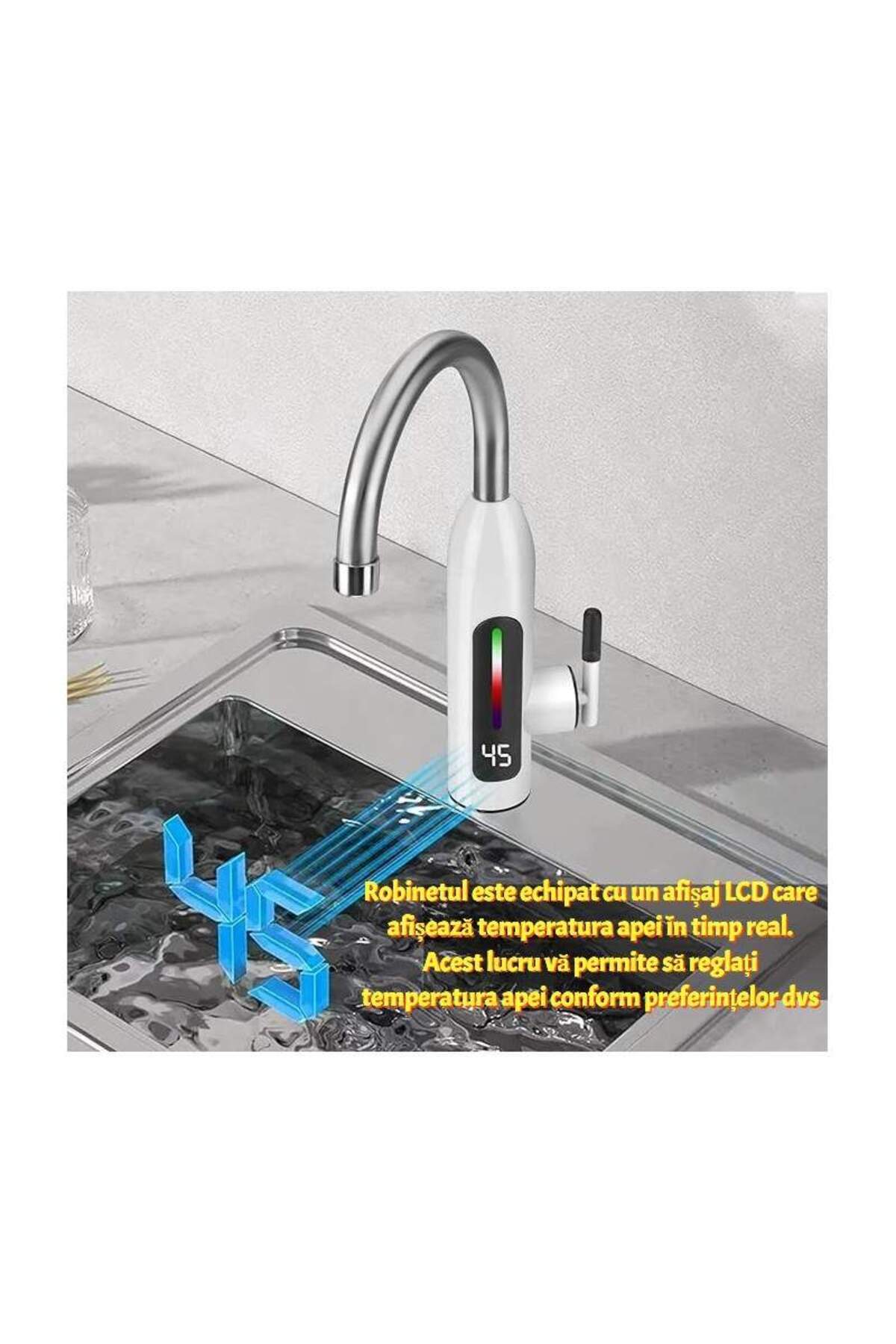 SIKS-® Instant Electric Faucet with Instant Water Heating, LCD Temperature Display, Modern Design 3