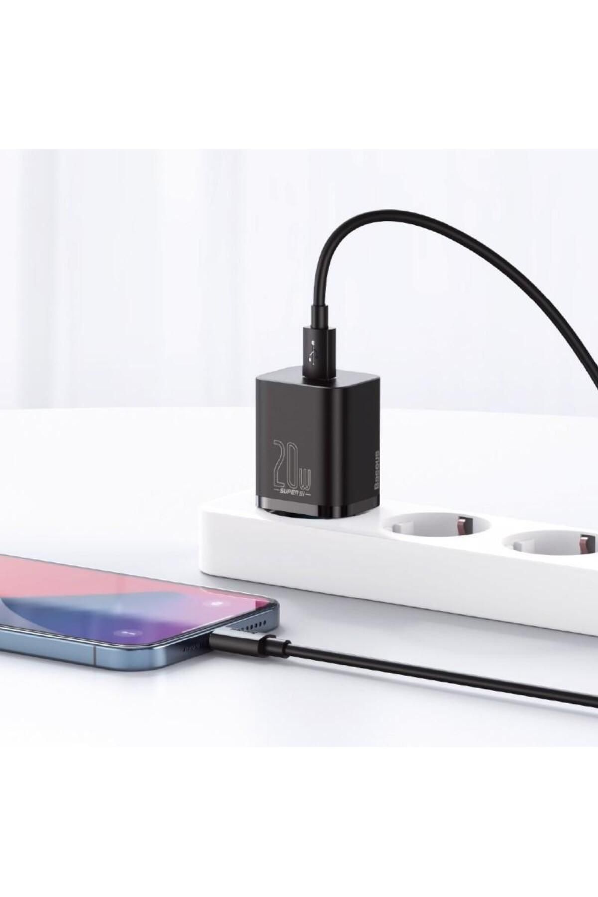 Baseus-Incarcator retea Baseus Super Si, USB-C, Power Delivery 20W, Cablu Lightning 1m inclus, Negru 7