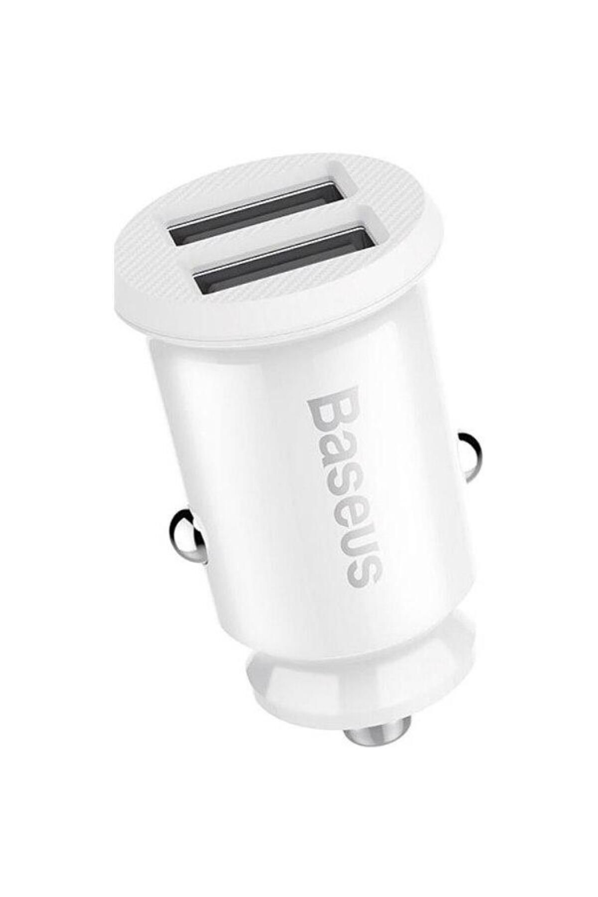 Baseus-Incarcator auto Baseus Grain USB, 2 x USB, 3.1A, Alb 1