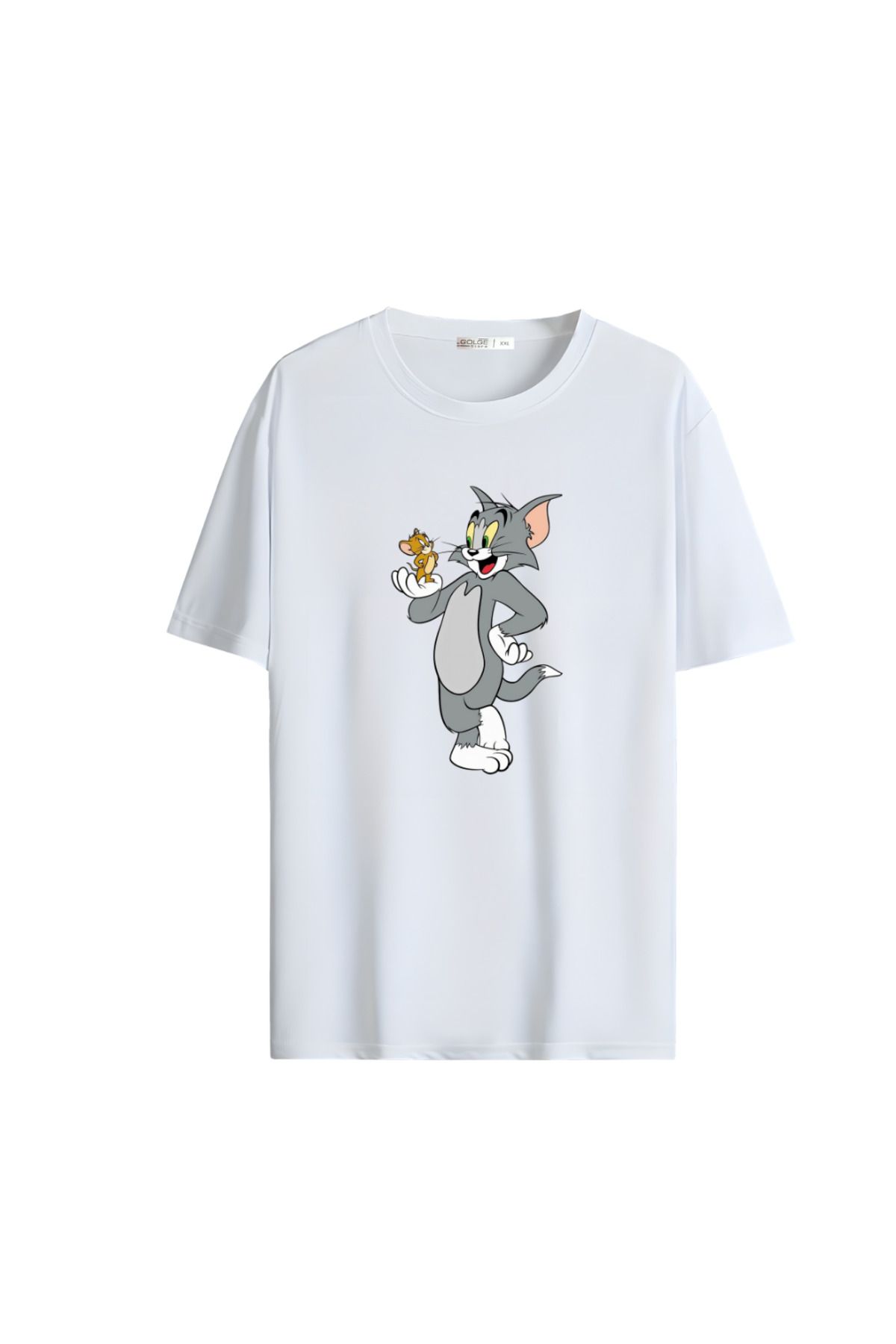 Gölge Store Çizgi Kahramanlar Göğüs Baskılı Oversize Unisex Tişört