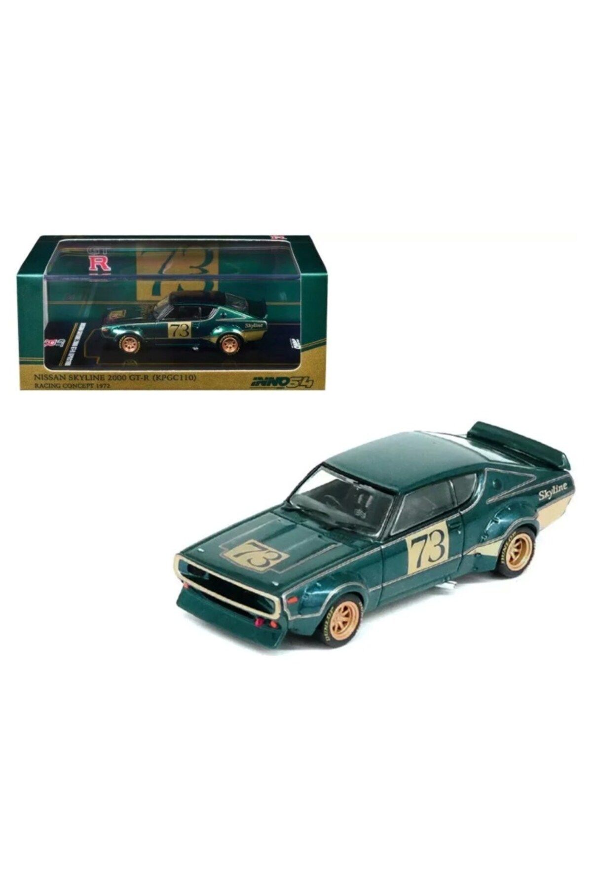 Inno 1:64 Nissan Skyline 2000 GT-R (KPGC110) Racing Concept Green IN64-KPGC110RC-GRN