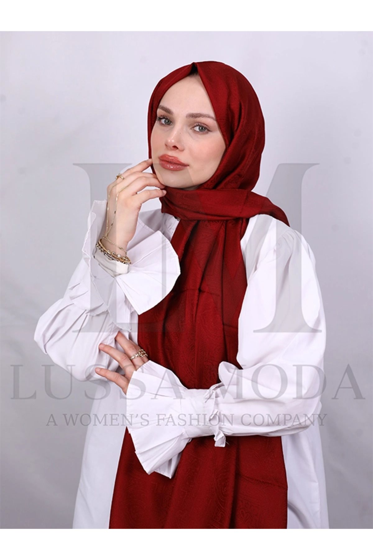 LUSSAMODA DESENLİ MONOGRAM ŞAL
