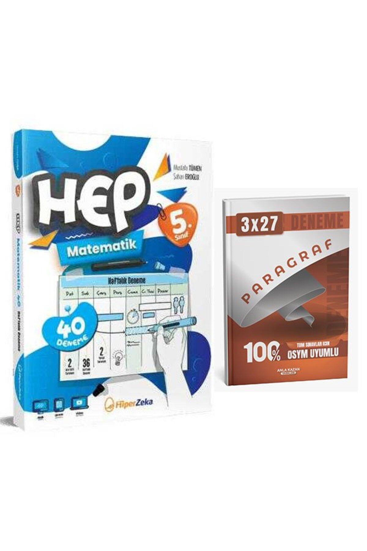 Anla Kazan Yayınları HİperZeka 2026 5. Sınıf Haftalık HEP Matematik 40 Deneme+AnlaKazan Paragraf