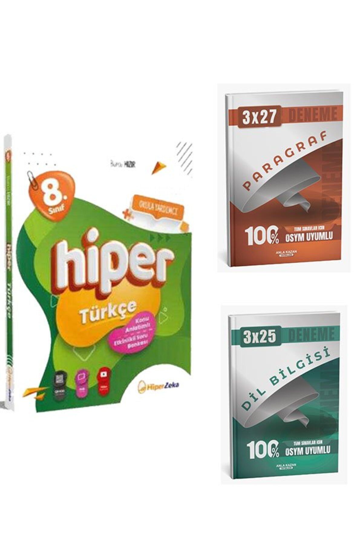 Anla Kazan Yayınları HiperZeka 2026 8. Sınıf Hiper Türkçe Konu Anlatımlı Soru Bankası+AnlaKAzan PAragraf+Dilbilgisi