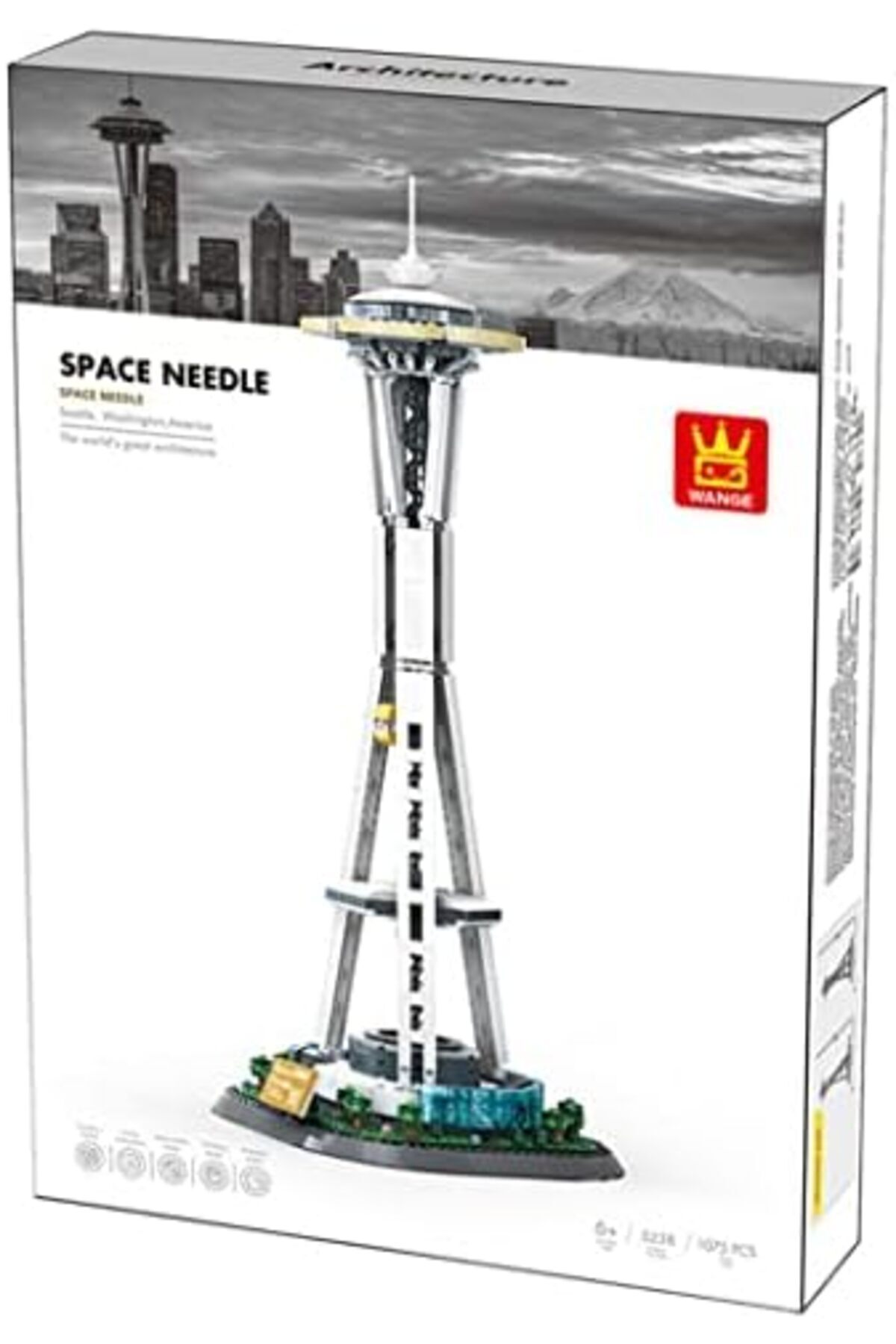 Wange-Buildable architectural model with Space Needle building blocks, Seattle 1100 pieces 8