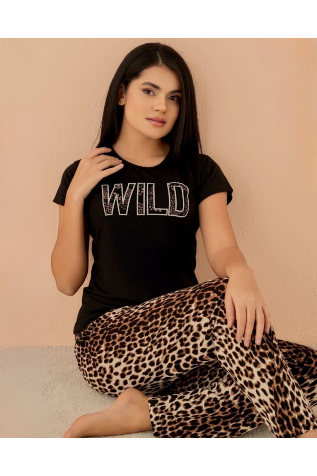 COLORDS Kadın Leopar Desen Pijama Takımı