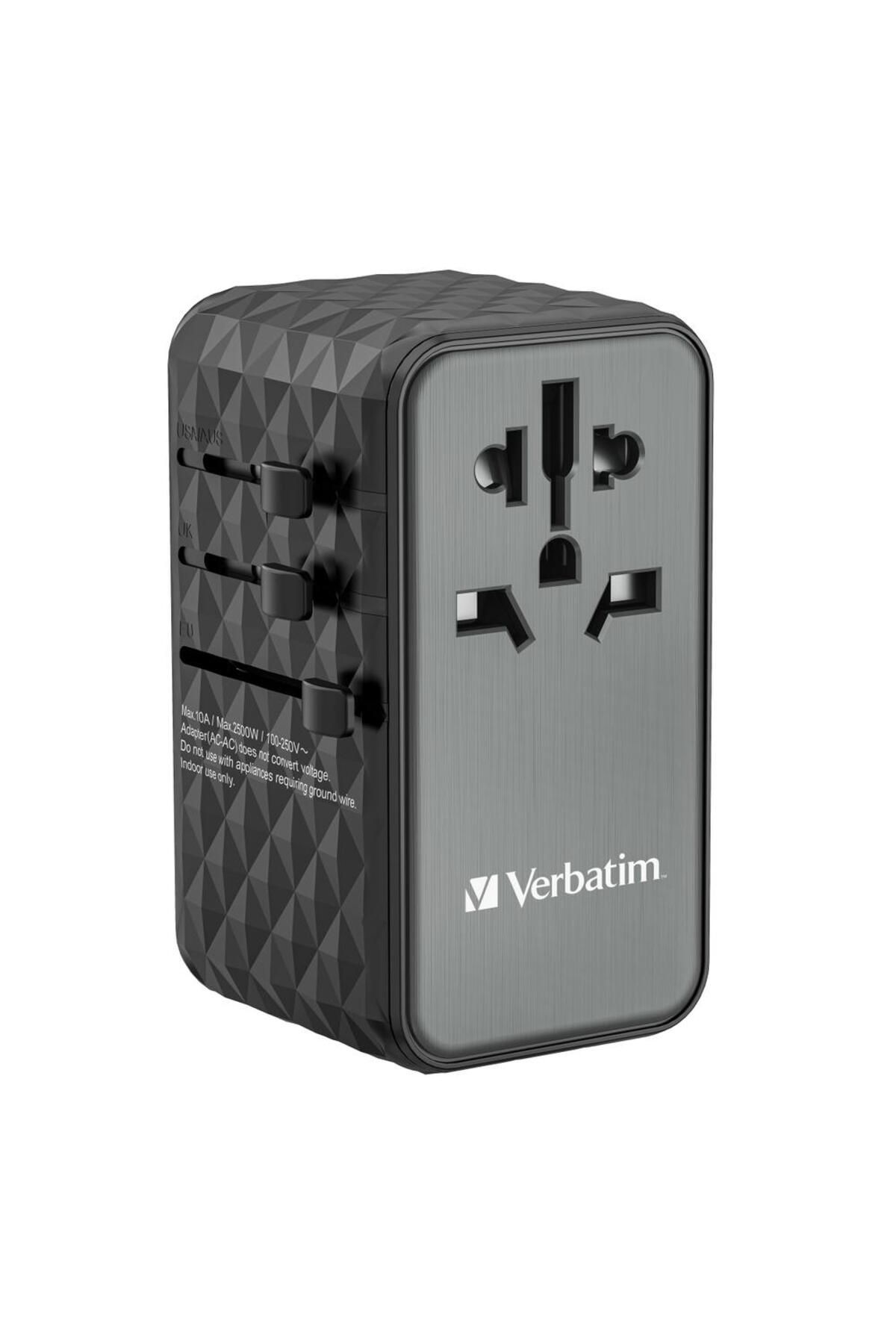 Verbatim-Incarcator retea de calatorie universal Verbatim UTA-06, 100 W, 2xUSB-C PD & QC 4+ & 2 x USB-A QC 8