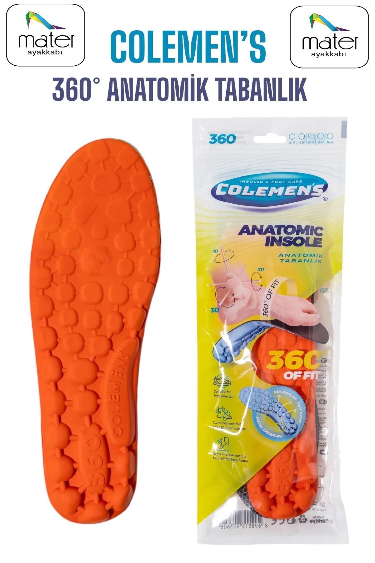 AboutThePerfect Konforlu ve anatomik ayak tabanı, masaj etkili iç taban, rahatlık sağlar