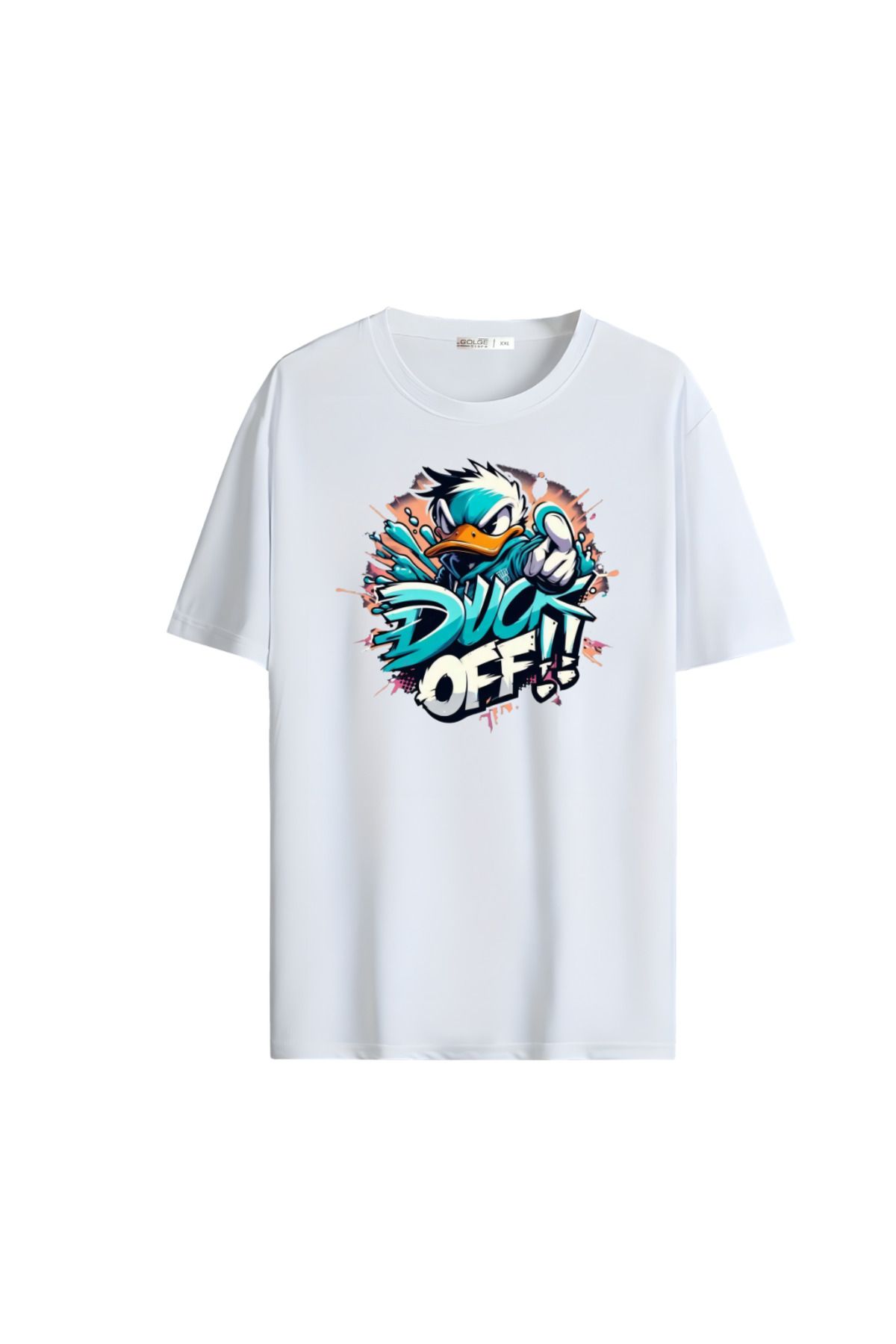 Gölge Store Çizgi Kahramanlar Göğüs Baskılı Oversize Unisex Tişört