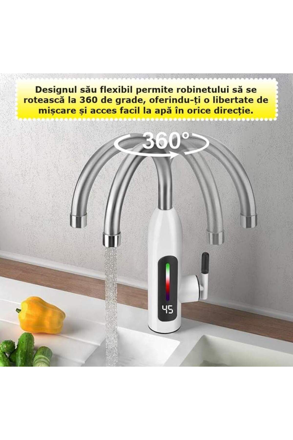 SIKS-® Instant Electric Faucet with Instant Water Heating, LCD Temperature Display, Modern Design 4