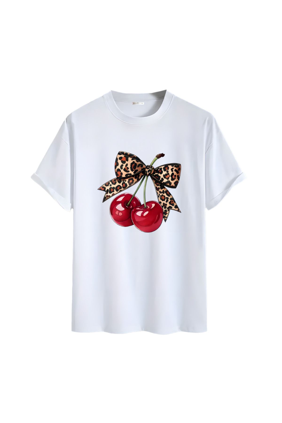 Gölge Store Kiraz (Cherry) Göğüs Baskılı Unisex Oversize Tişört