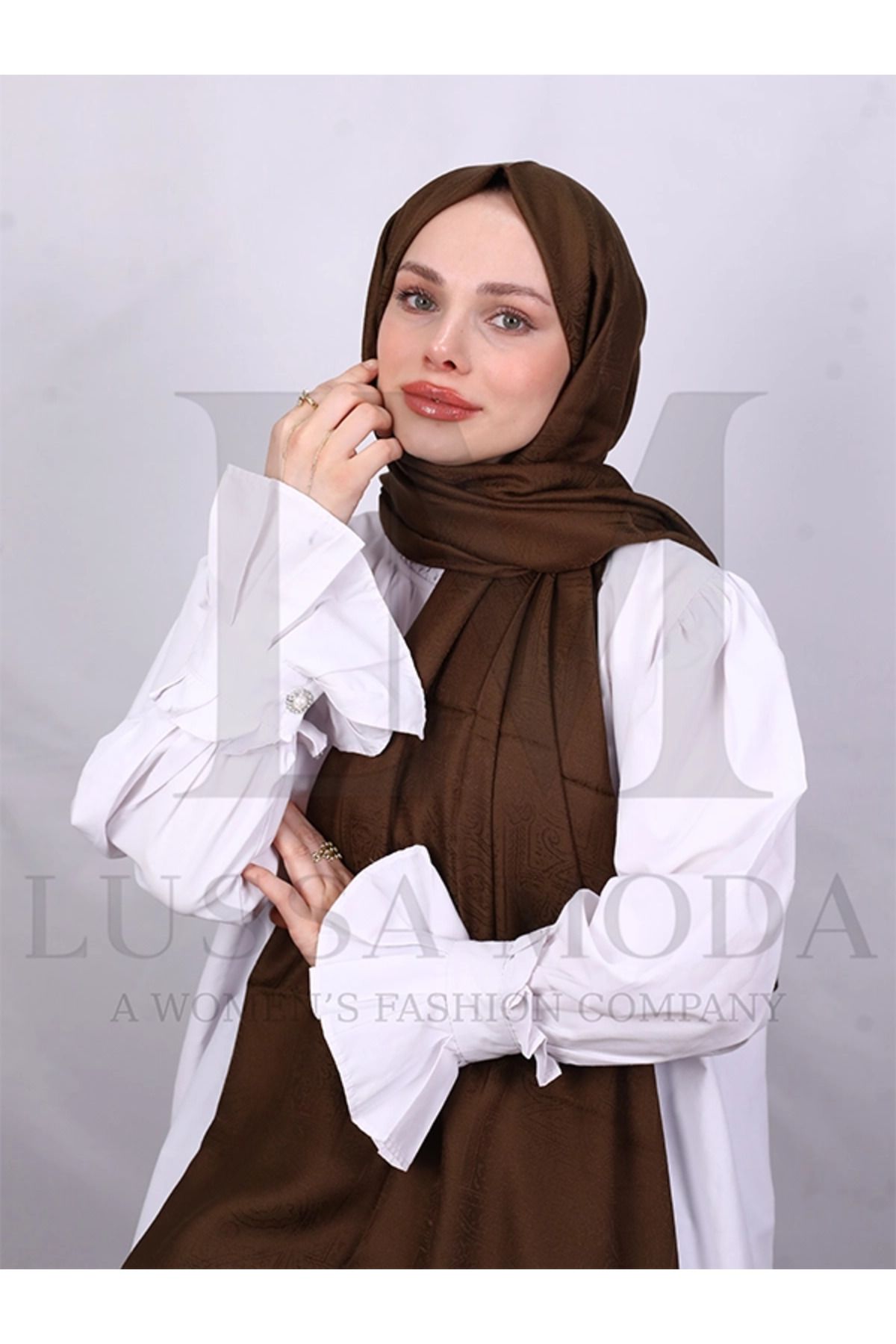 LUSSAMODA DESENLİ MONOGRAM ŞAL