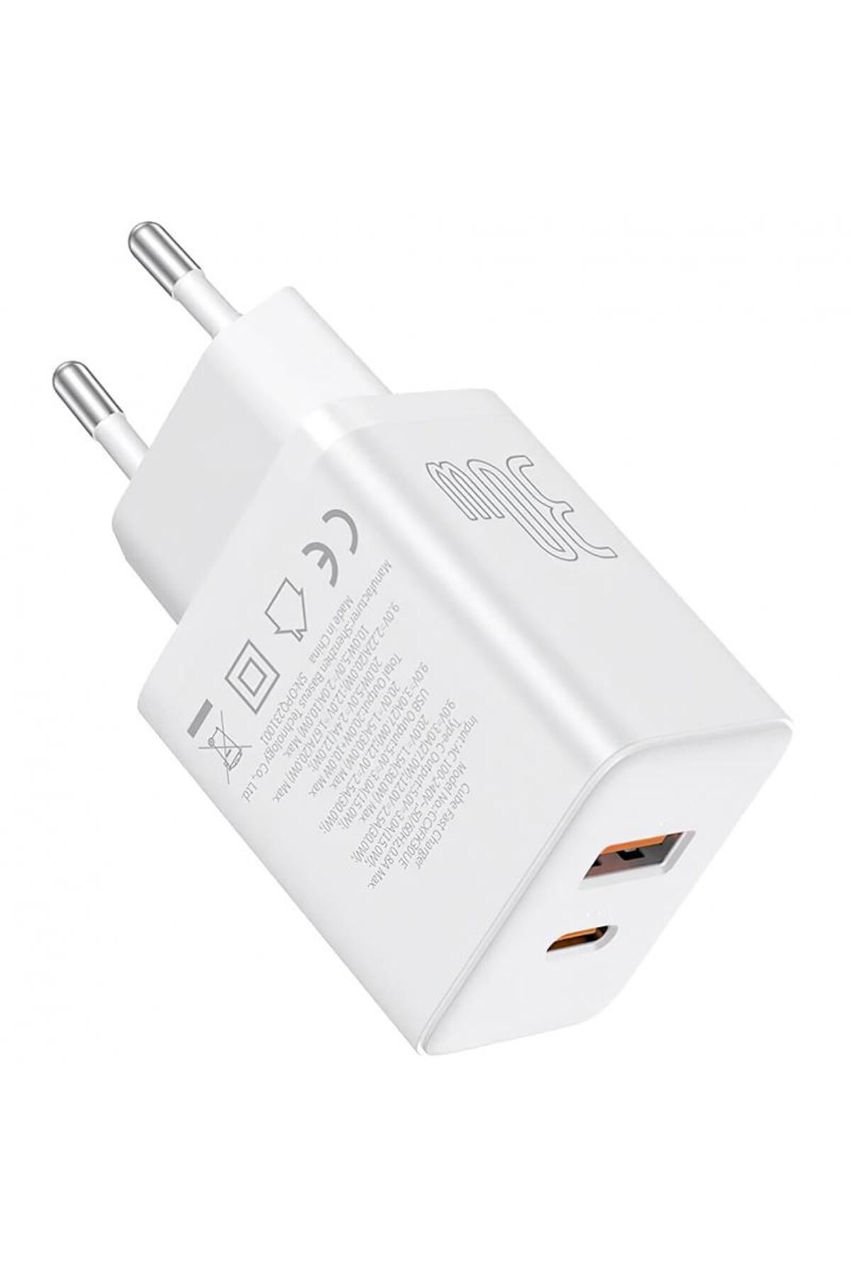 Baseus-Incarcator Retea Baseus Cube P10111404213-00, 30W, 2.4A, 1 x USB-A - 1 x USB-C (Alb) 4