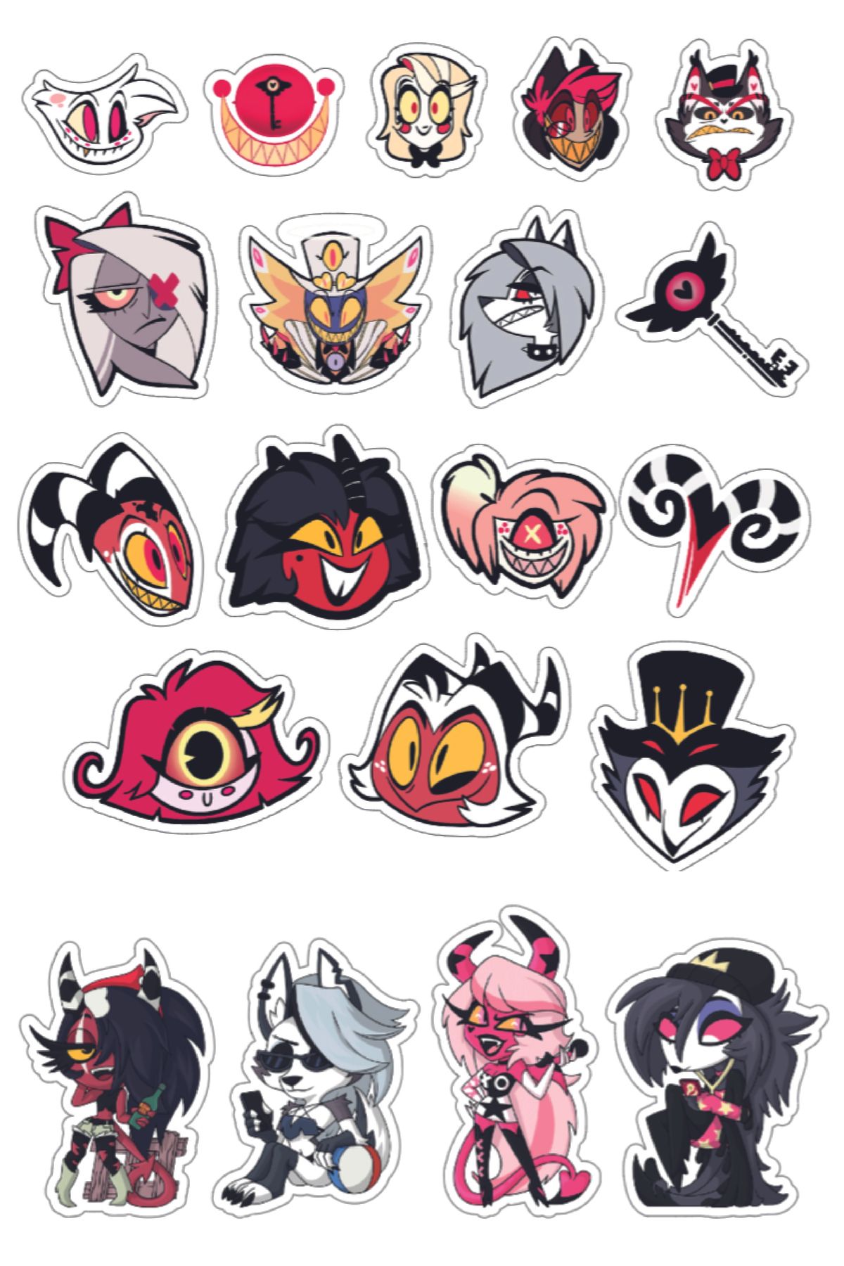nihonwosekai Hazbin Hotel Anime Sticker Seti