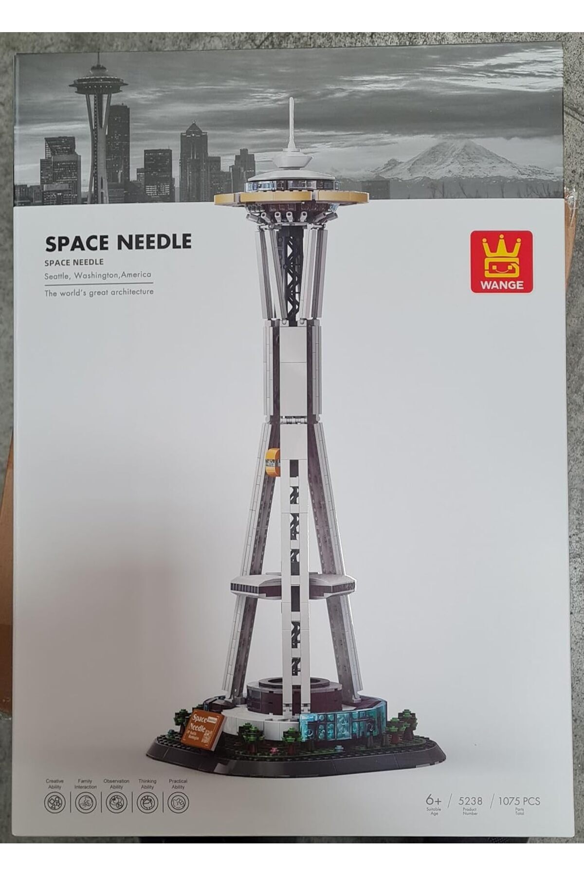 Wange-Buildable architectural model with Space Needle building blocks, Seattle 1100 pieces 9