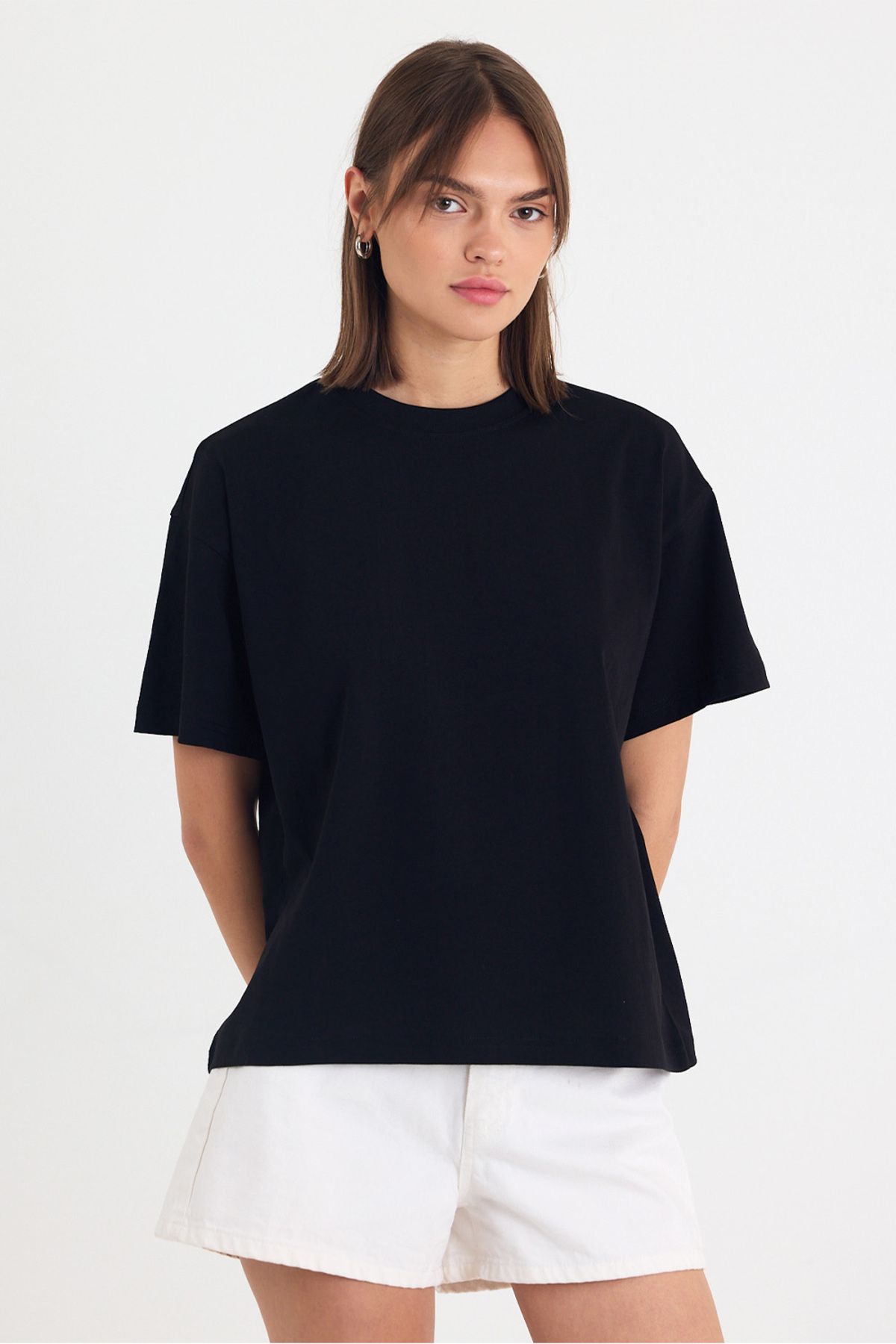 gothamvibes Kadın Timeless Oversize Siyah T-Shirt