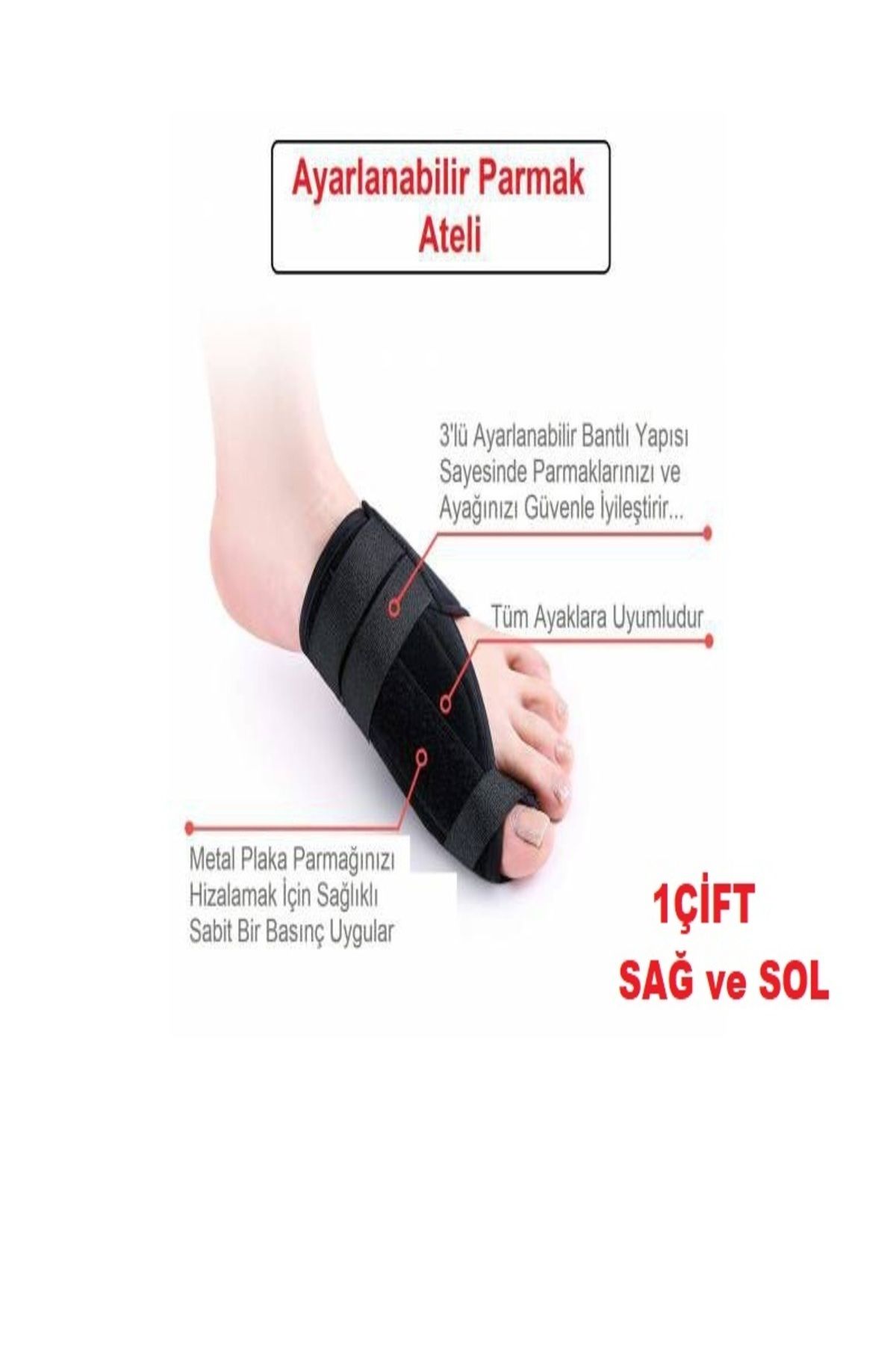 AboutThePerfect İki Adet Ayak Baş Parmak Düzeltici Atel, Kemik ve Halluks Valgus Destek