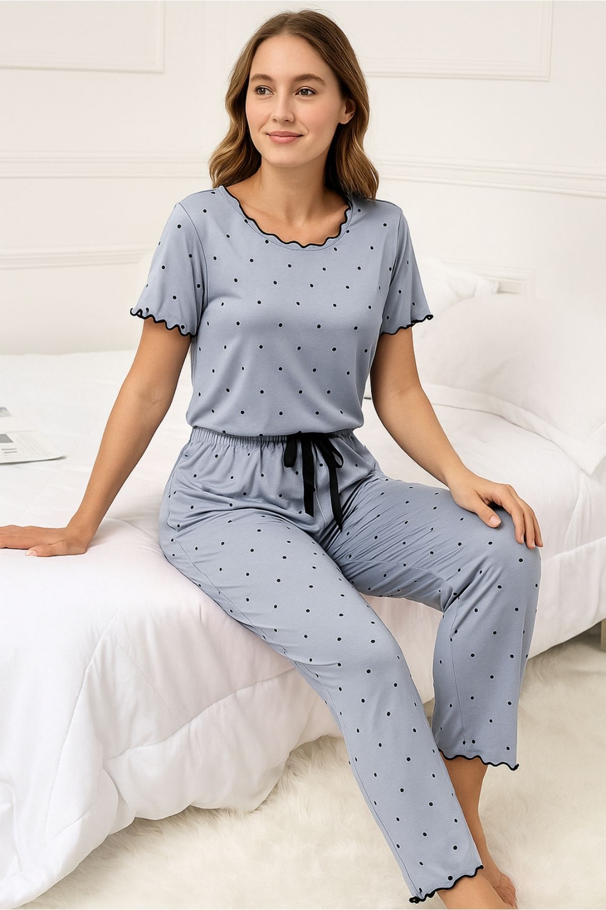 DOFİ KADIN DESENLİ PİJAMA TAKIMI