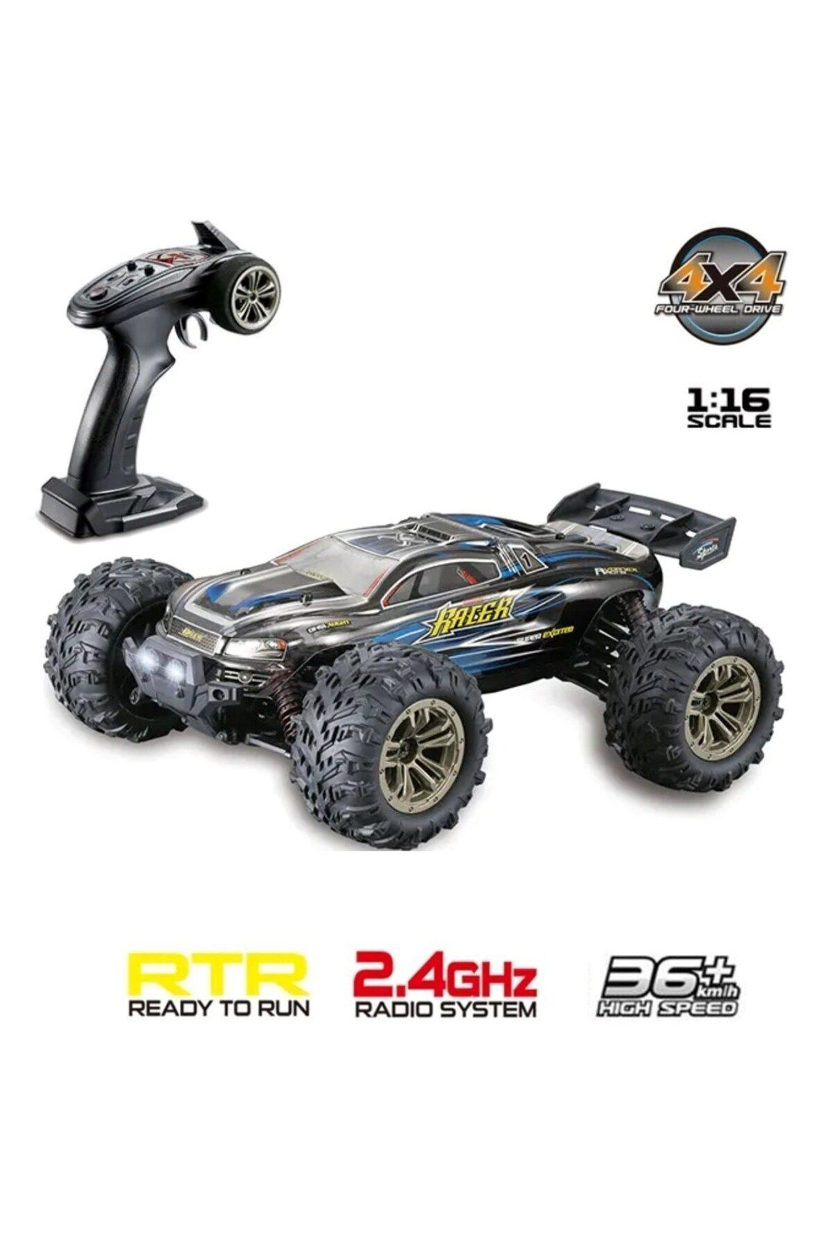 xinle tong Xinlehong 1:16 Brushless Uzaktan Kumandalı Yüksek Hızlı Rc Araba 36km/s 2.4Ghz 4WD Usb Şarj Mavi