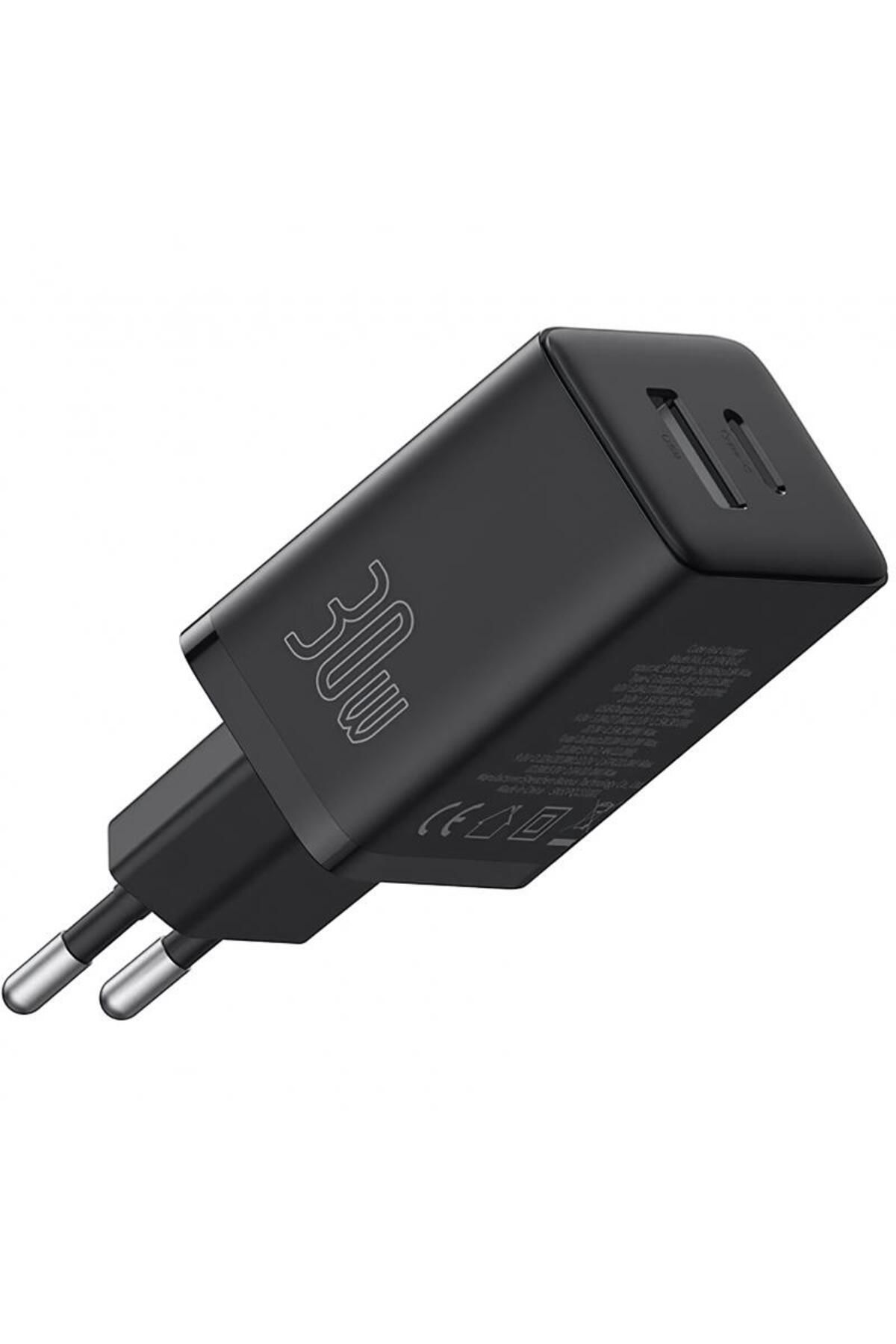 Baseus-Incarcator Retea Baseus Cube P10111404113-00, 30W, 2.4A, 1 x USB-A - 1 x USB-C (Negru) 2