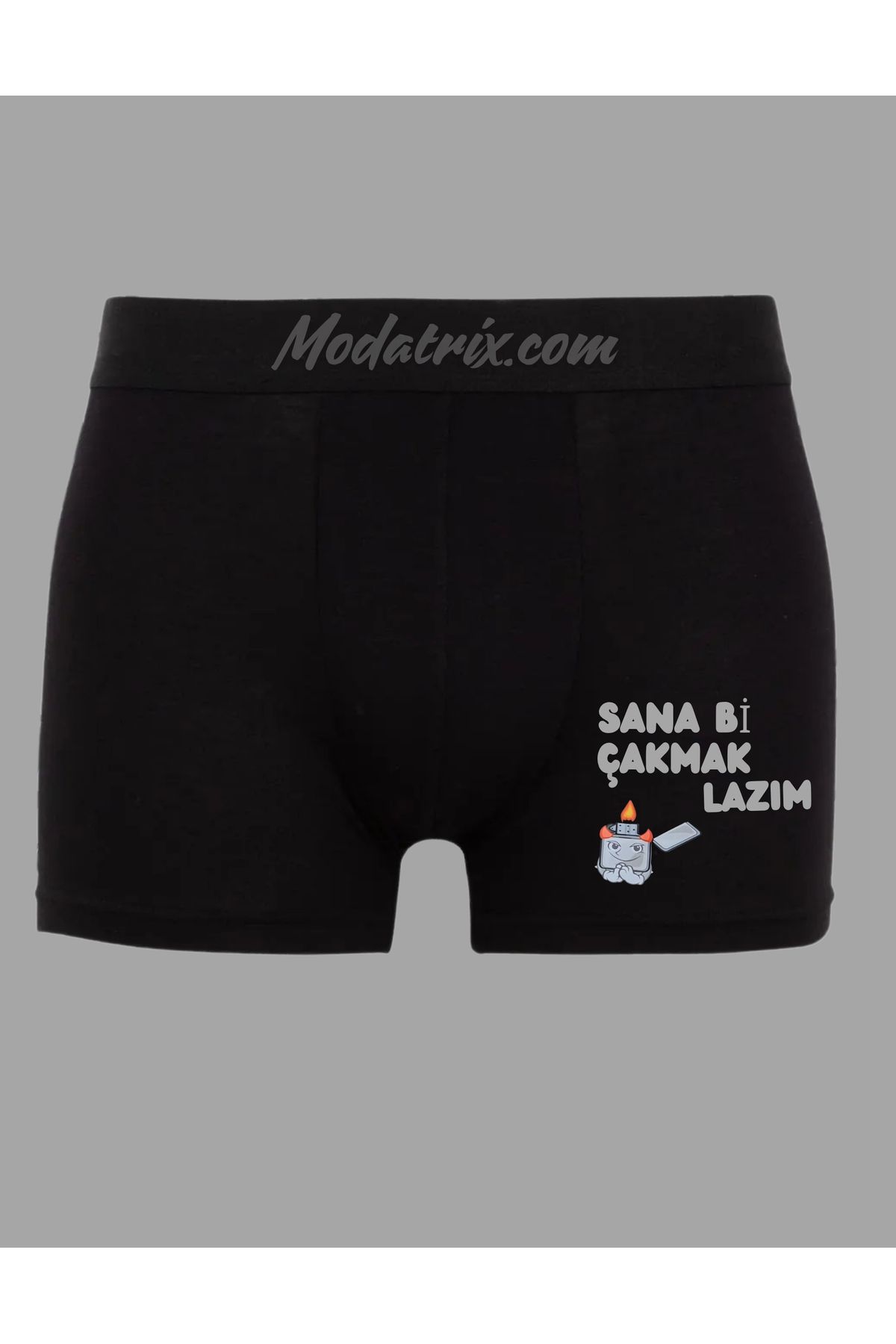 UNIQUE DESIGN Sana Bi Çakmak Lazım Baskılı Boxer