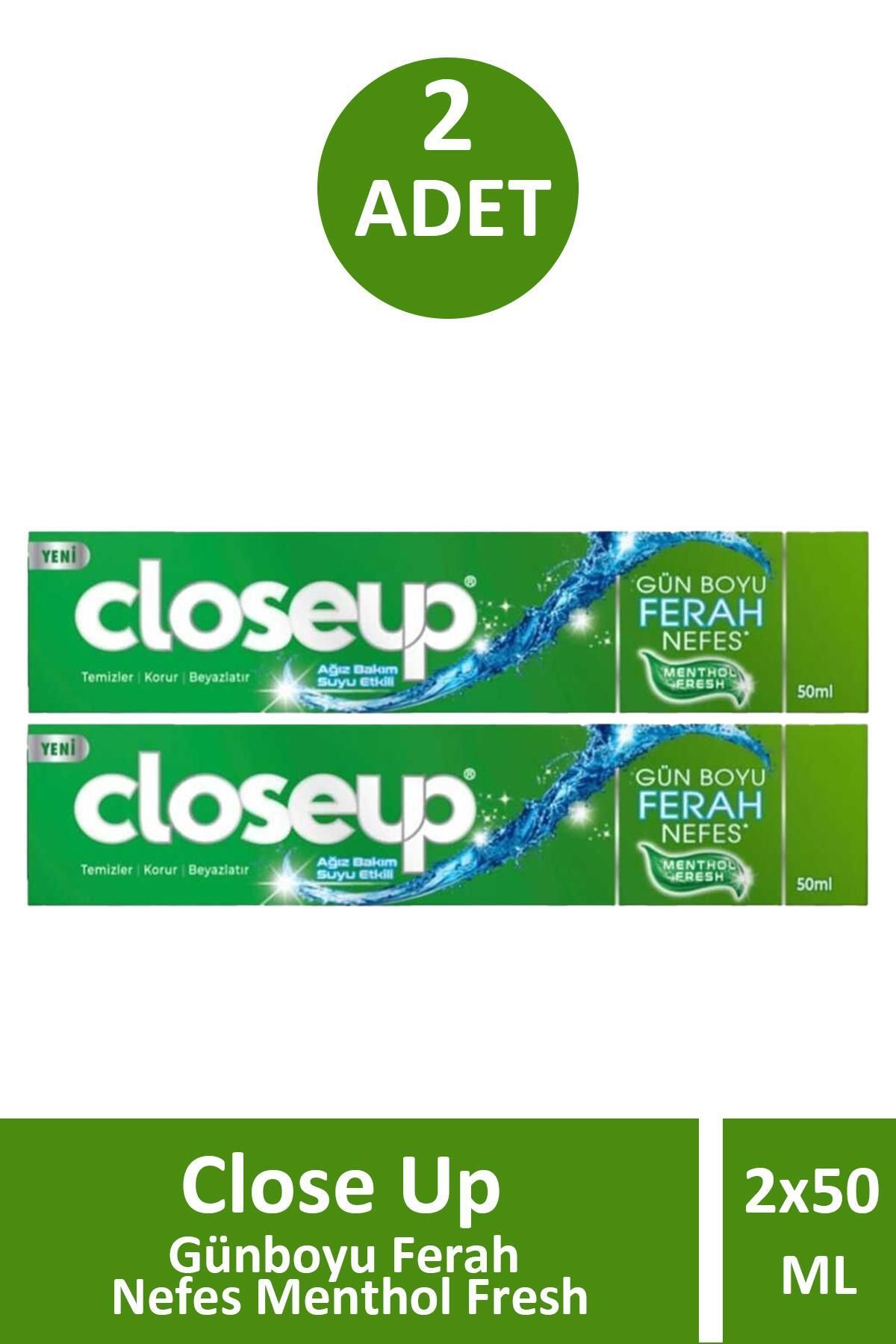 Closeup Close Up Günboyu Ferah Nefes Menthol Fresh 50 ml 2 Adet