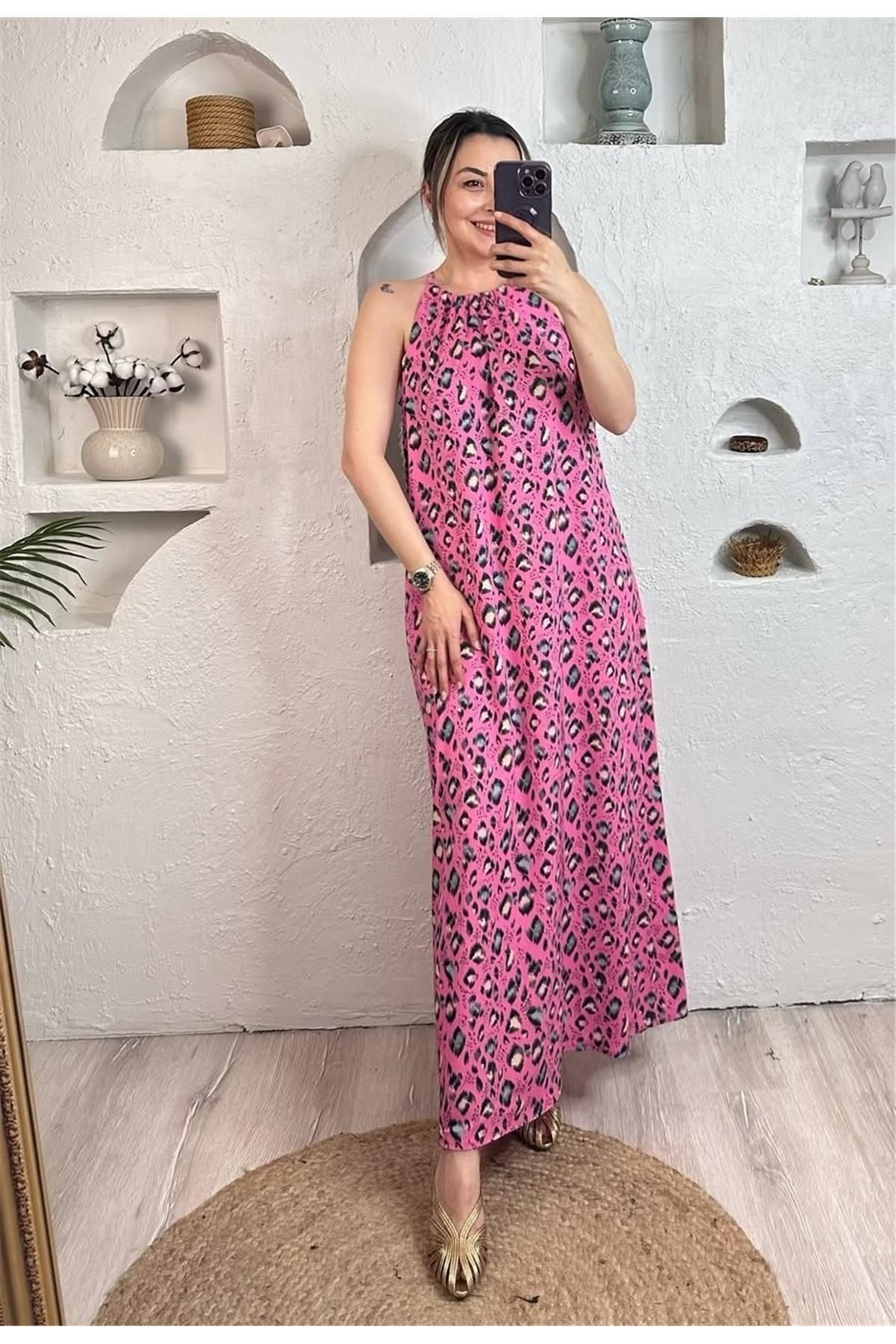 BUĞUBUTİK HALTER YAKA ELBİSE 35963