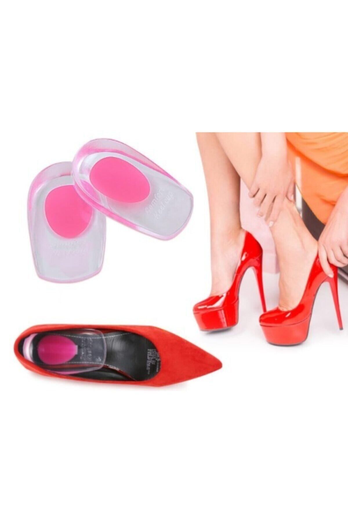 AboutThePerfect Şeffaf ve pembe topuk silikonu, rahat ve şık ayakkabı kullanımı için ideal