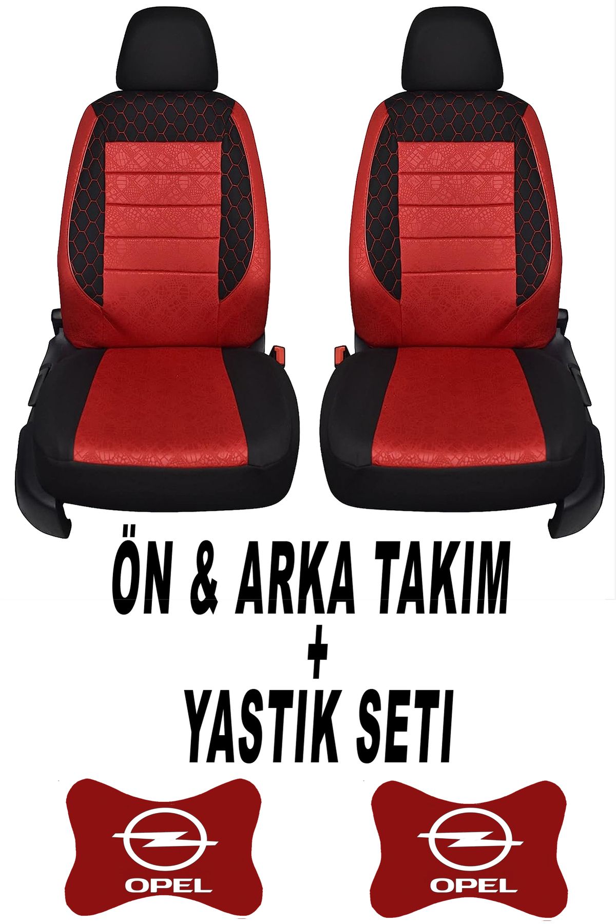 1araba1ev Oto Koltuk Kılıfı Opel Ön Arka Takım + 2 Adet Boyun Yastığı Seti