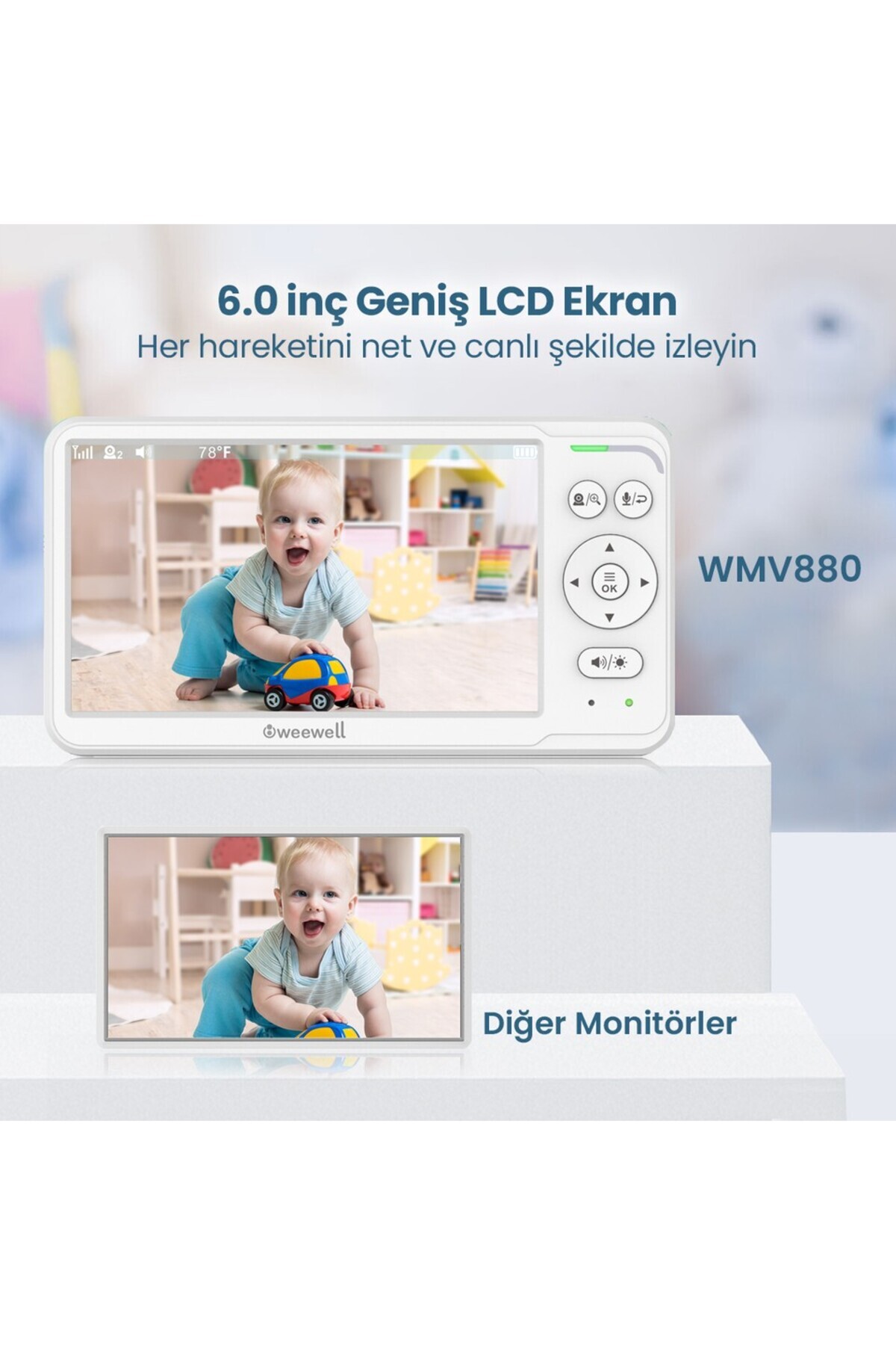 UZUNKAYA HOME Weewell WMV880 Dijital Kablosuz Bebek Izleme Cihazı fotoğrafı 3 (önizleme)