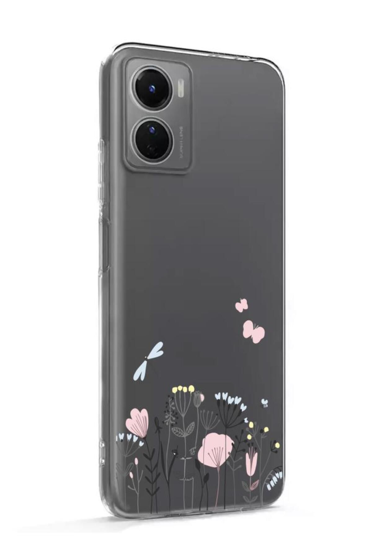 3GEN CASE Vivo Y16 Uyumlu Desenli Şeffaf Silikon Kılıf